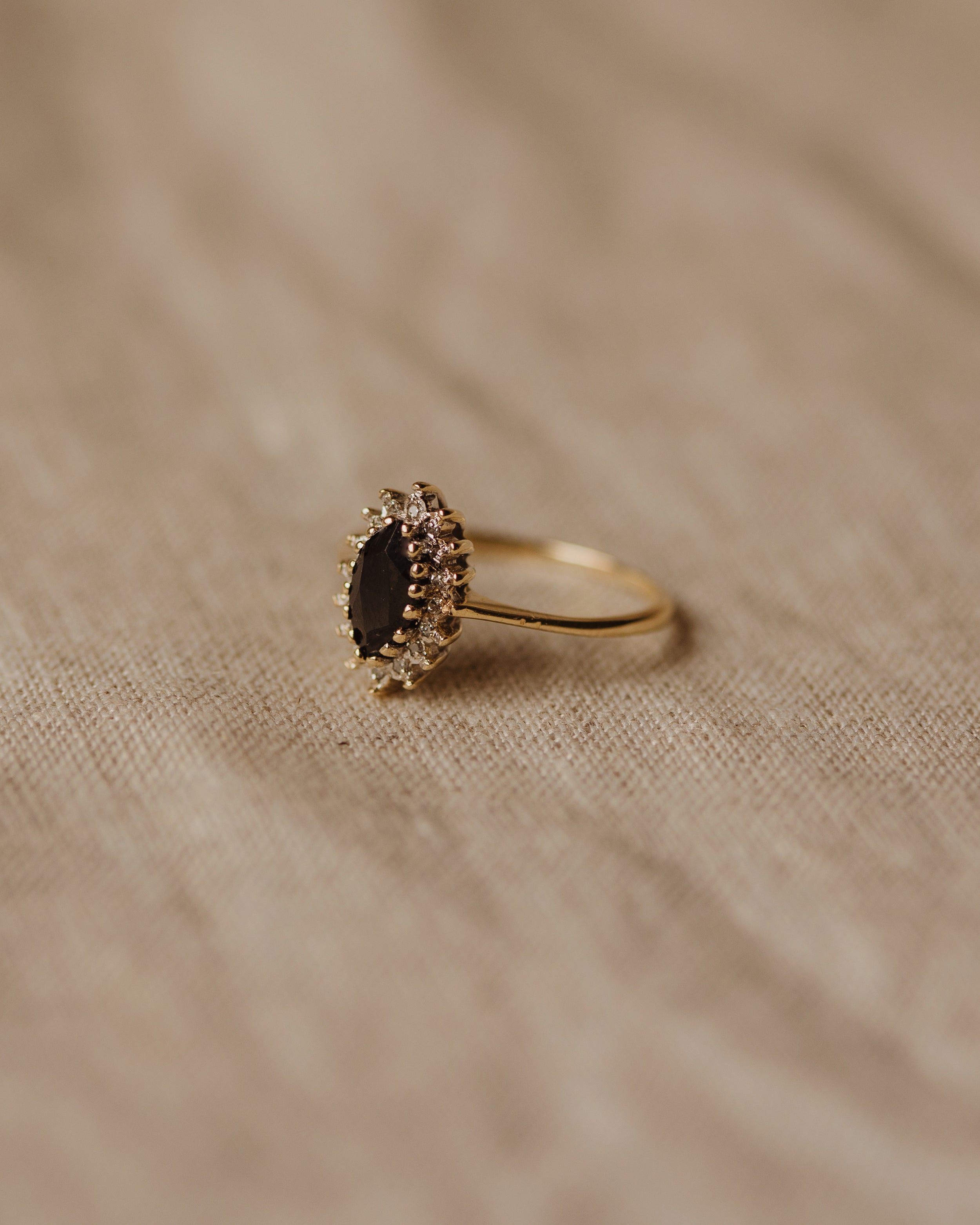 Nanette Vintage 9ct Gold Sapphire & Diamond Cluster Ring