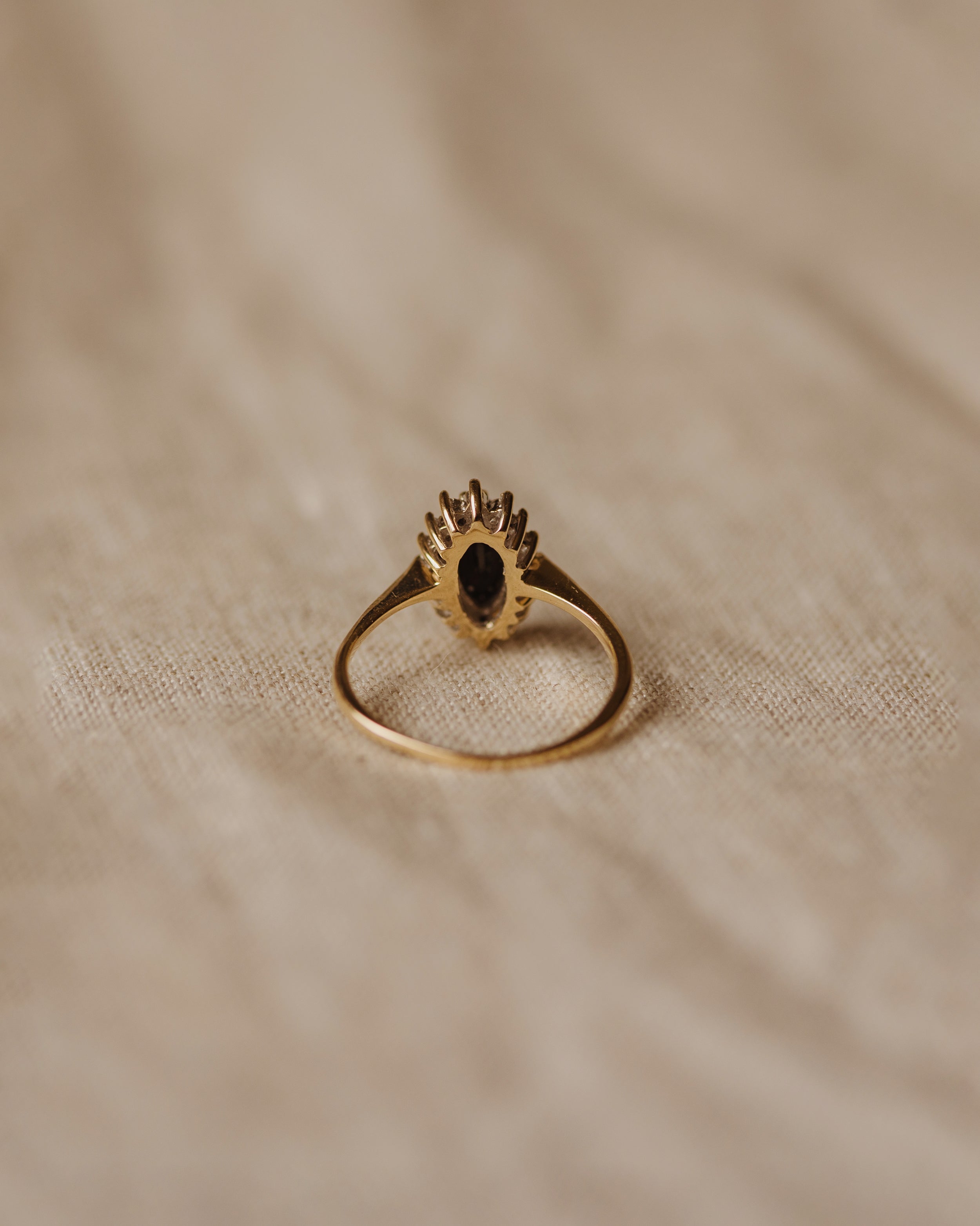 Nanette Vintage 9ct Gold Sapphire & Diamond Cluster Ring