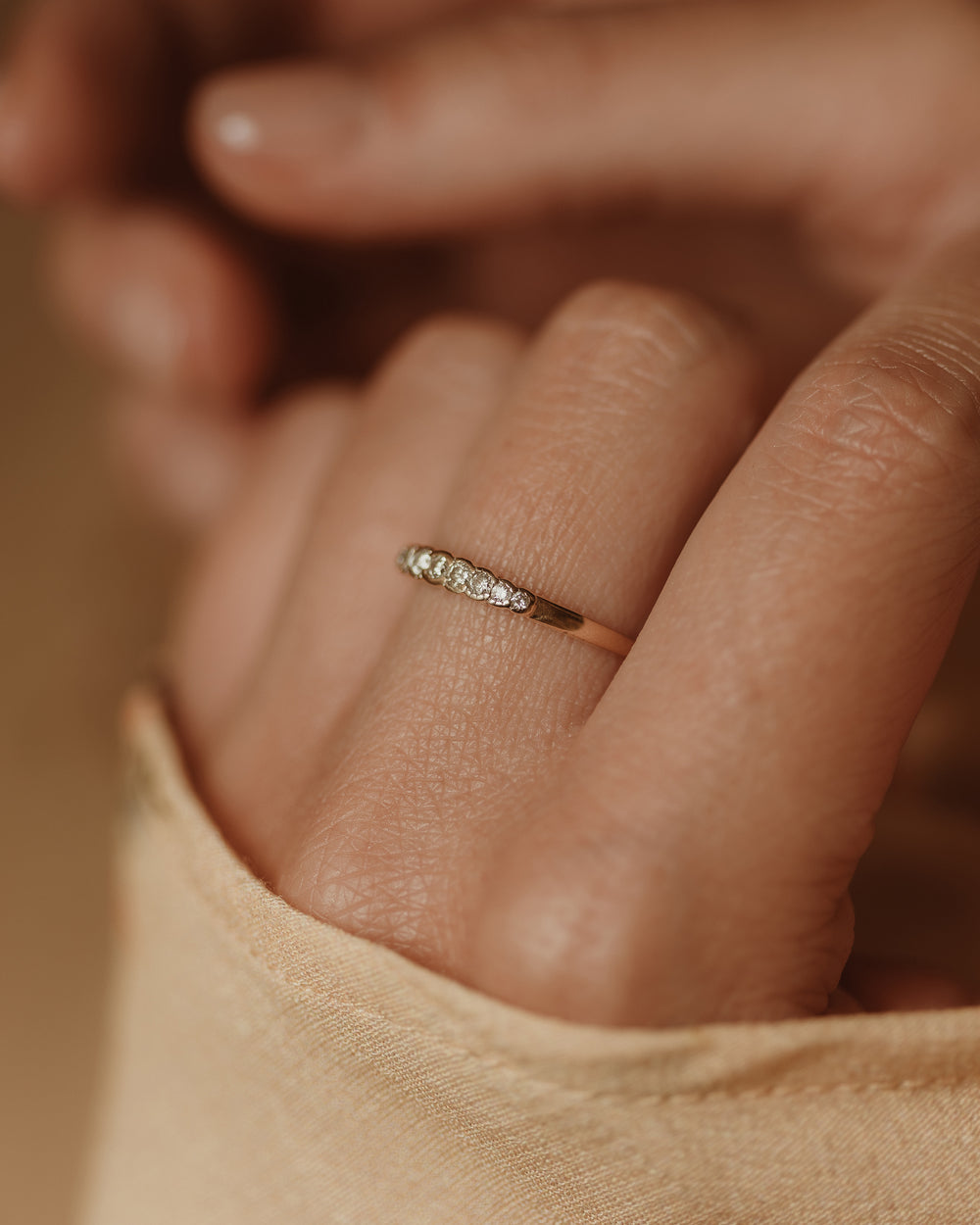 Tessie 1986 Vintage 9ct Gold Diamond Half Eternity Ring