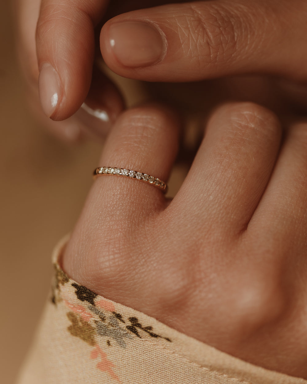 Maud Vintage 18ct Gold Diamond Half Eternity Ring