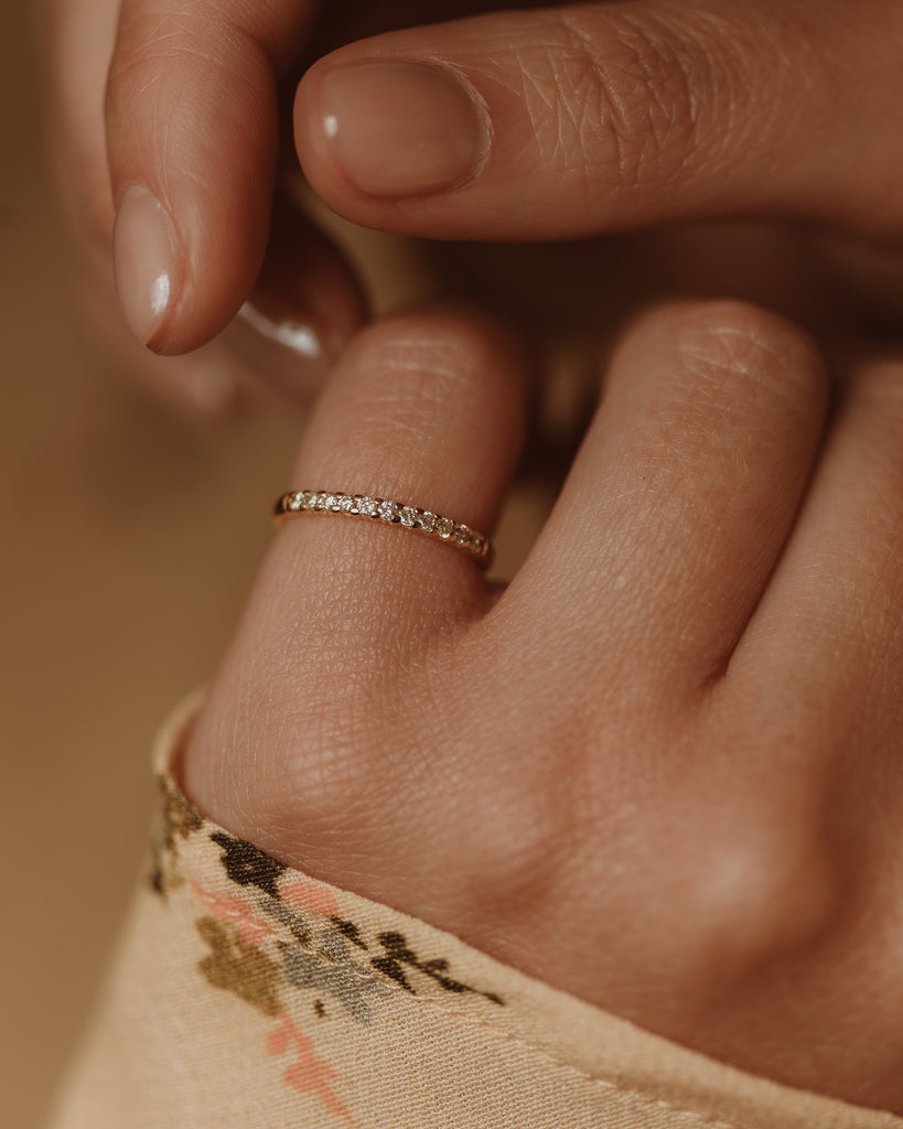 Maud Vintage 18ct Gold Diamond Half Eternity Ring