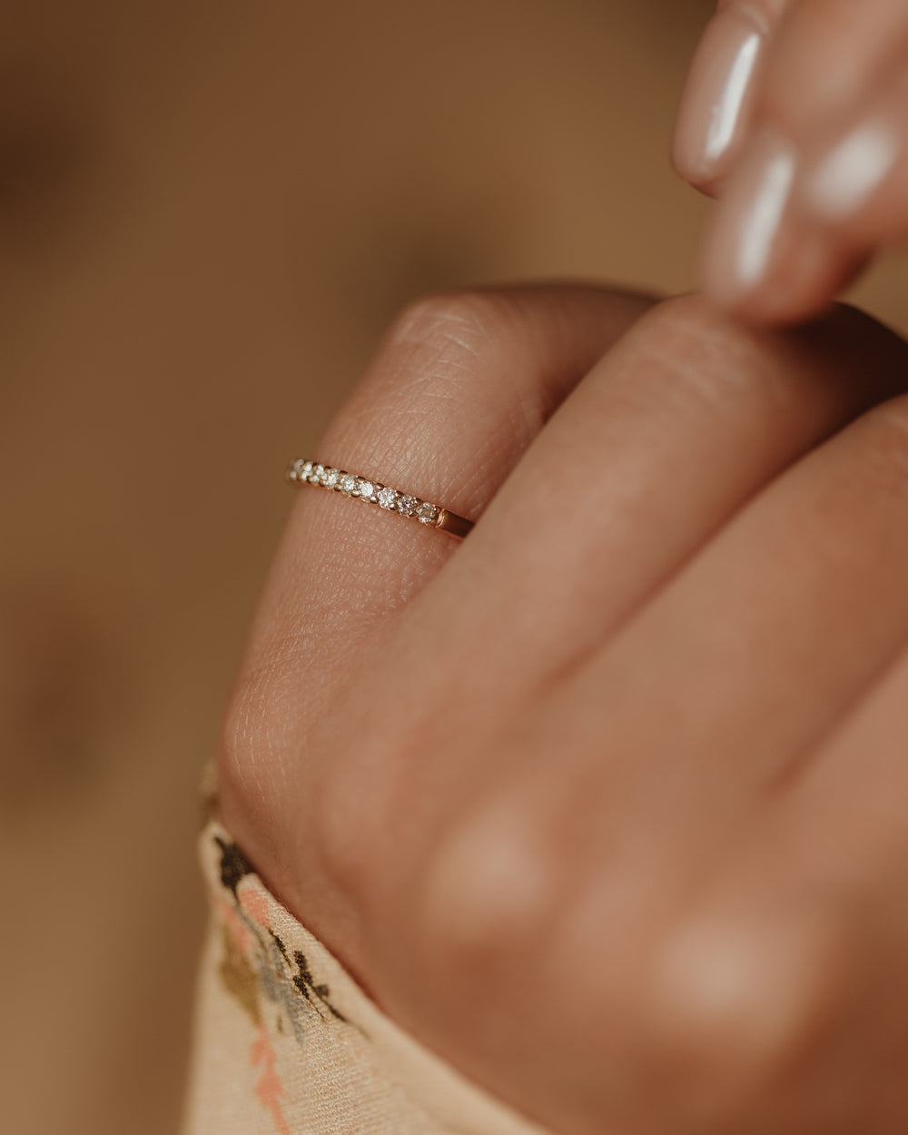 Maud Vintage 18ct Gold Diamond Half Eternity Ring