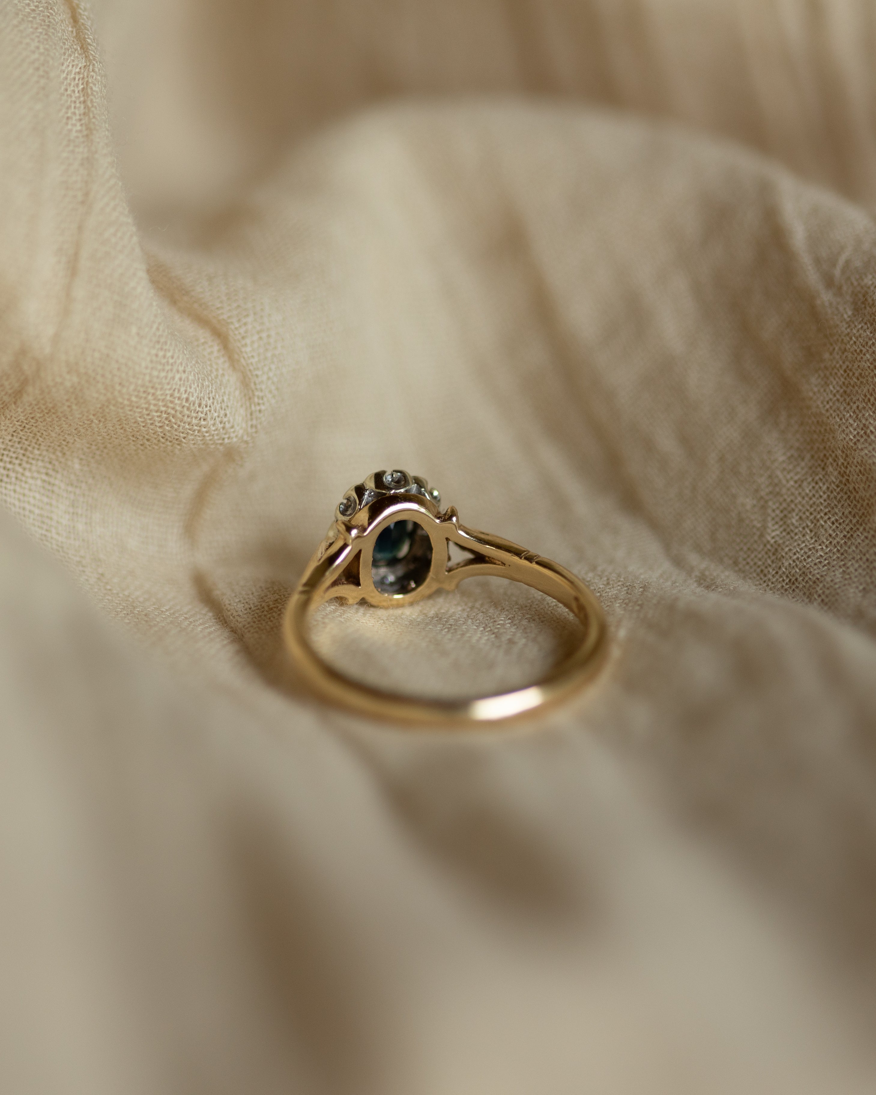 Nina 1973 Vintage 9ct Gold Sapphire & Diamond Cluster Ring