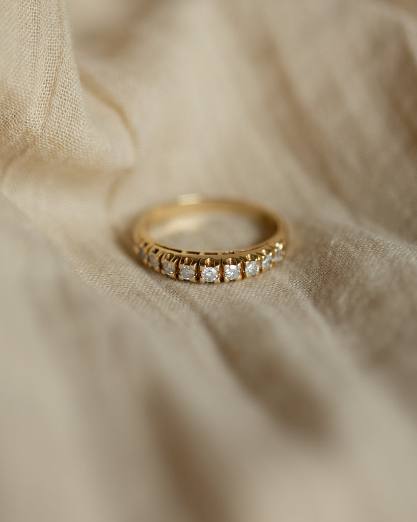Ramona 1978 Vintage 9ct Gold Diamond Half Eternity Ring