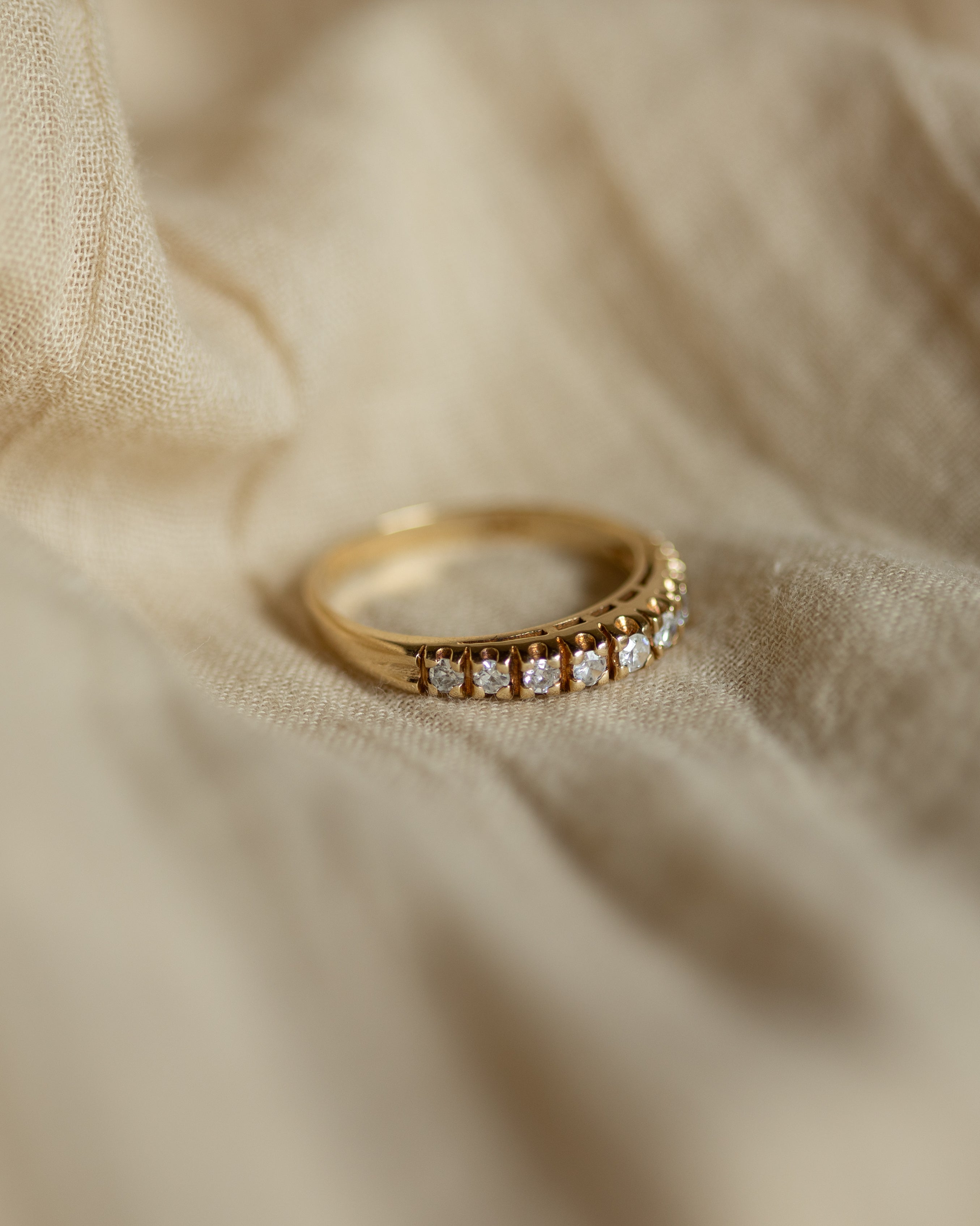Ramona 1978 Vintage 9ct Gold Diamond Half Eternity Ring