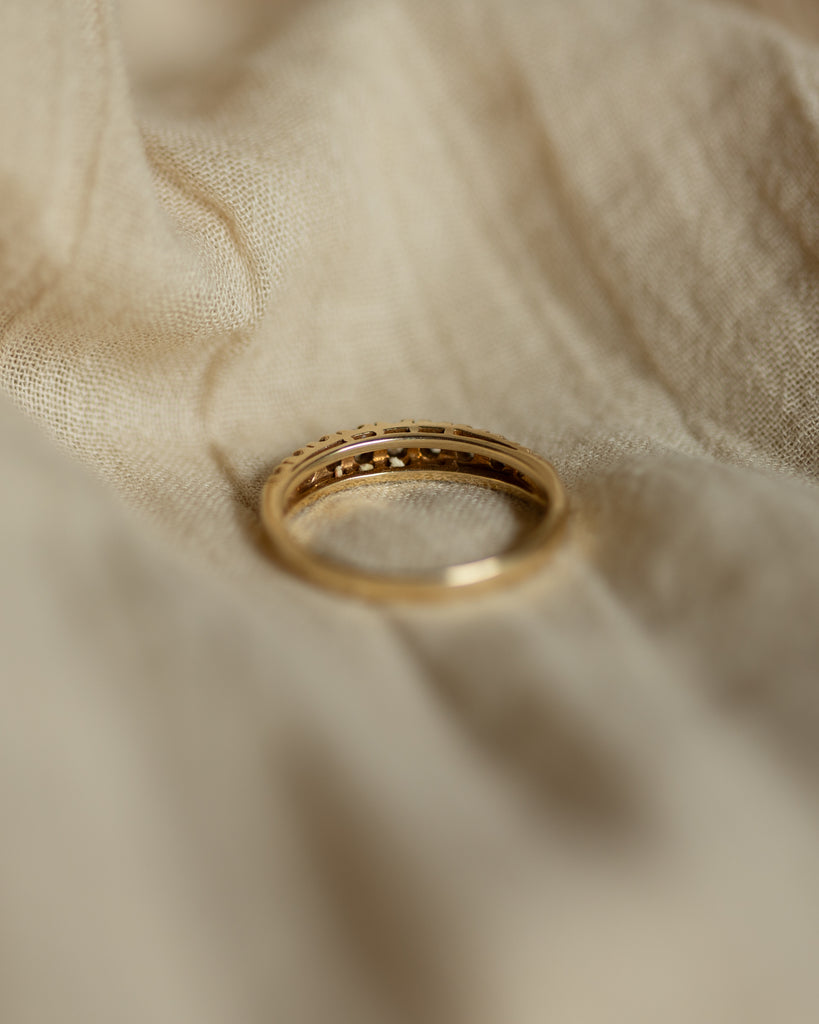 Ramona 1978 Vintage 9ct Gold Diamond Half Eternity Ring