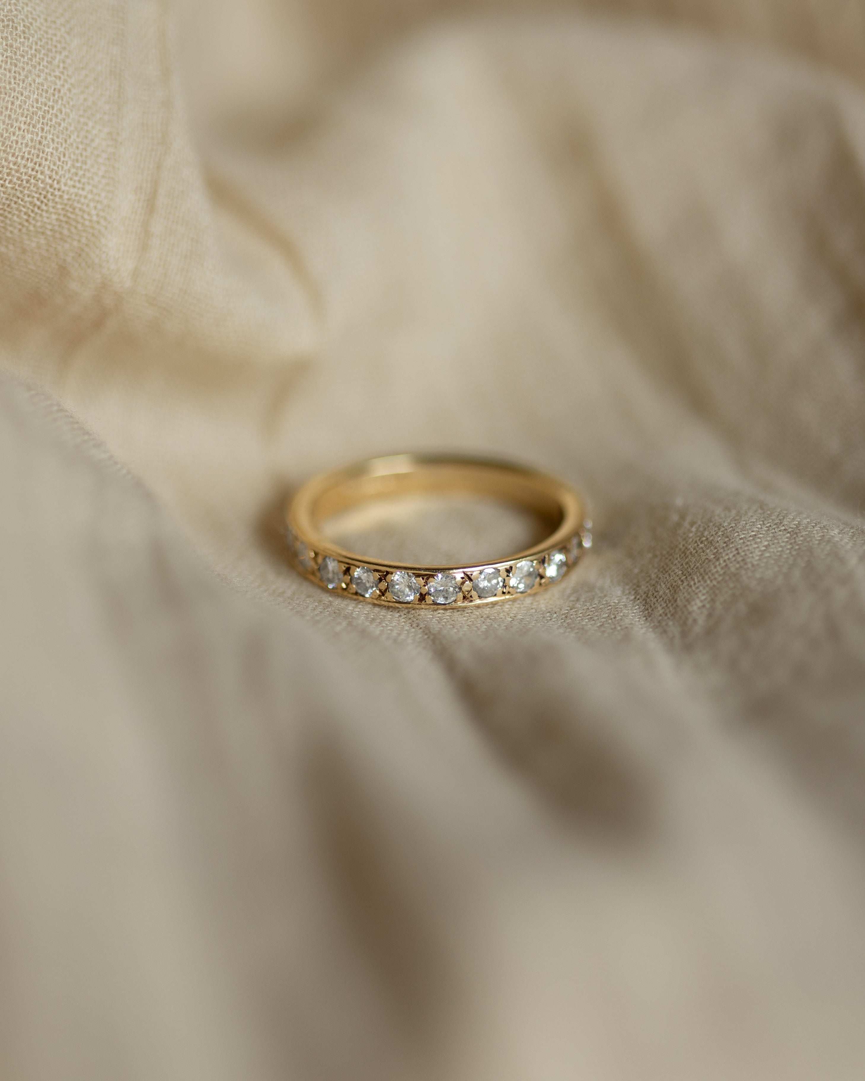 Gisele 1977 Vintage 9ct Gold Diamond Half Eternity Ring