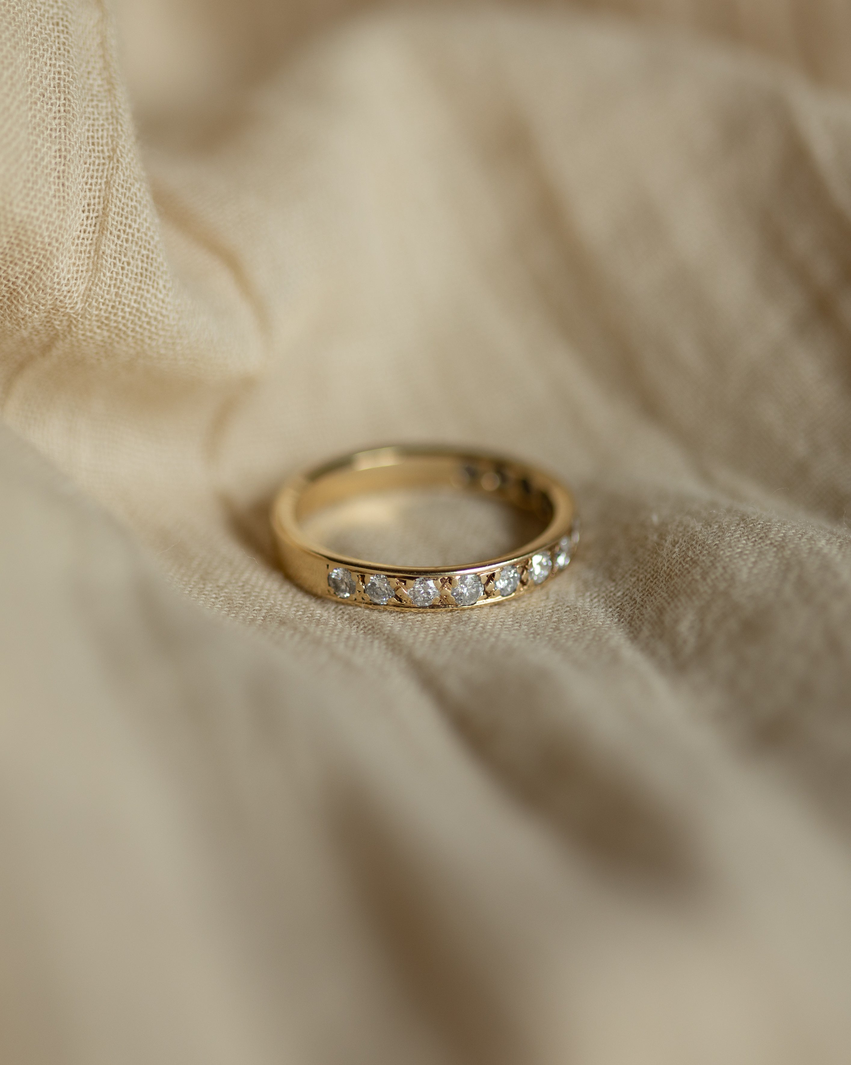 Gisele 1977 Vintage 9ct Gold Diamond Half Eternity Ring
