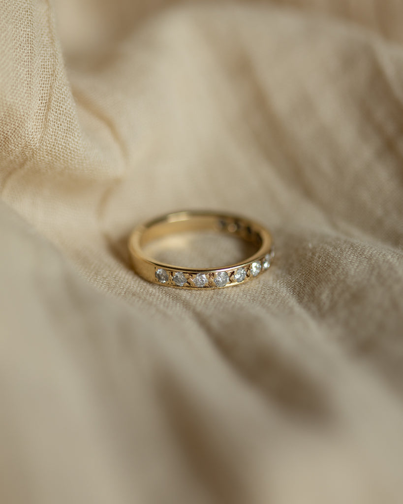 Gisele 1977 Vintage 9ct Gold Diamond Half Eternity Ring