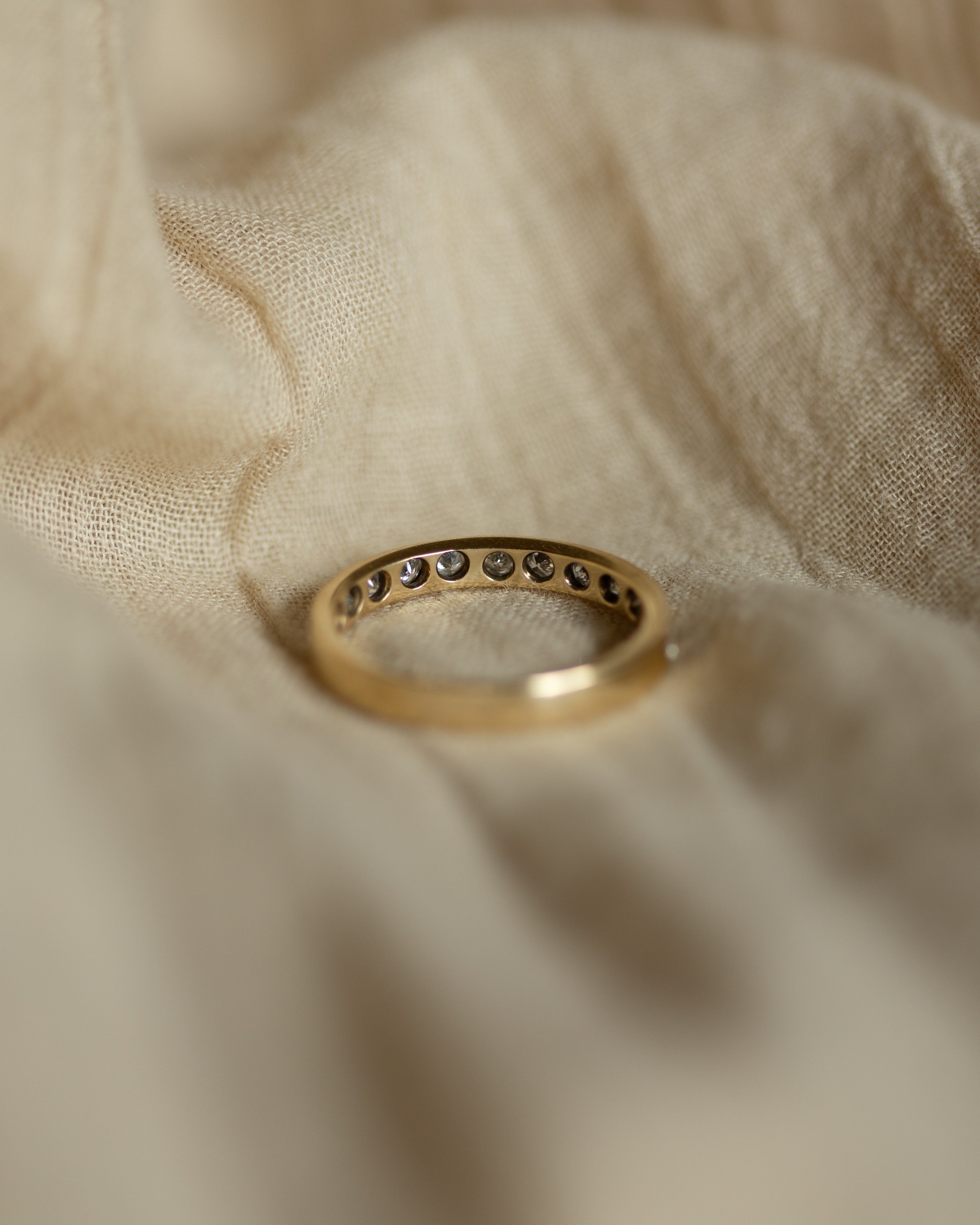 Gisele 1977 Vintage 9ct Gold Diamond Half Eternity Ring