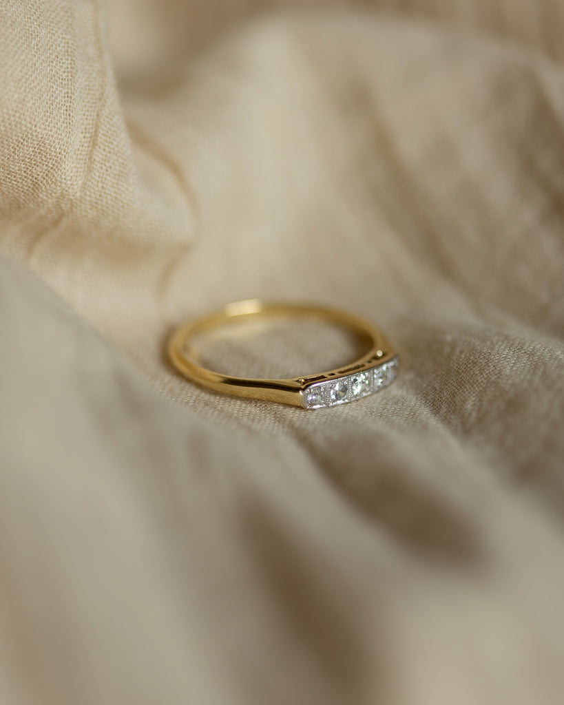 Jacqueline Antique Art Deco 18ct Gold Five Stone Diamond Ring