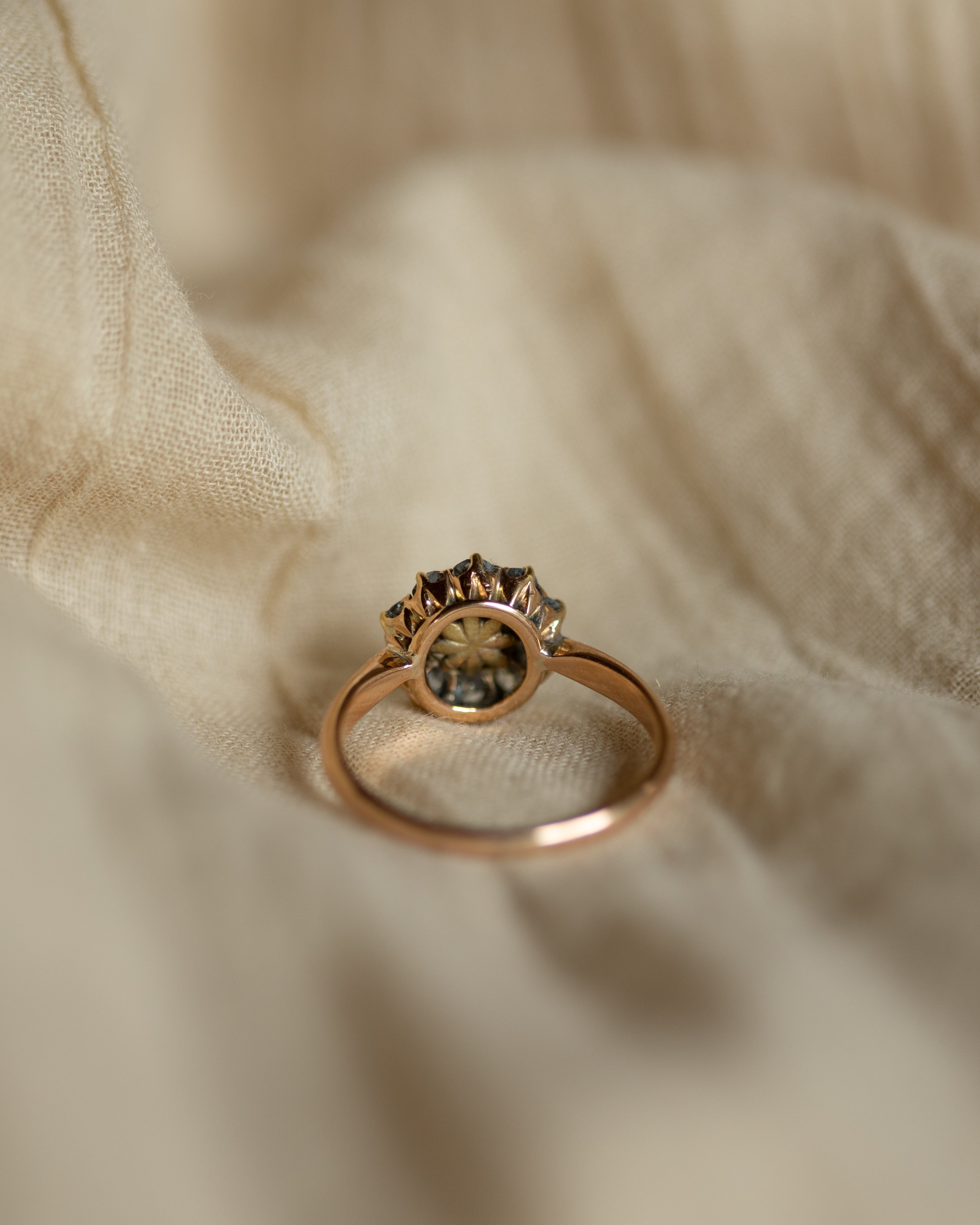 Anaïs Antique 14ct Gold Pearl & Diamond Cluster Ring