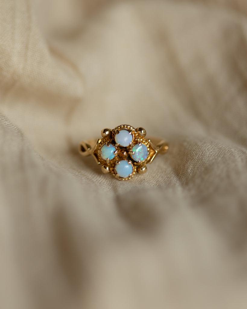 Brigitte Vintage 9ct Gold Opal Cluster Ring