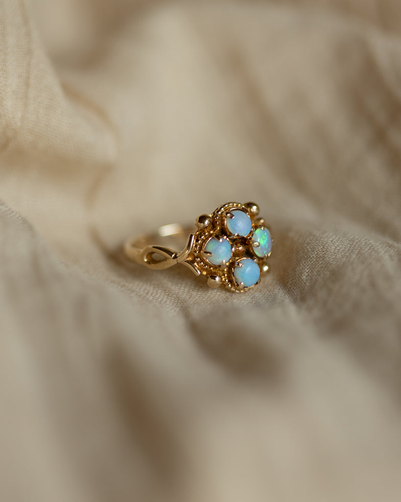 Brigitte Vintage 9ct Gold Opal Cluster Ring