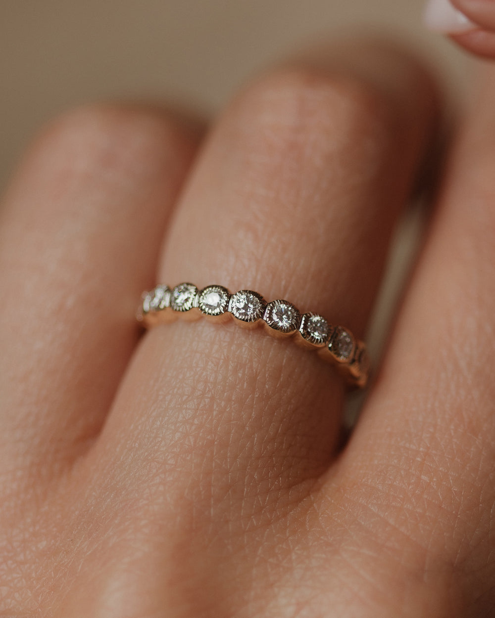 Vera Vintage 9ct Gold Diamond Half Eternity Ring