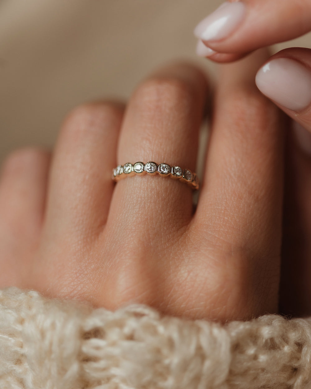 Vera Vintage 9ct Gold Diamond Half Eternity Ring