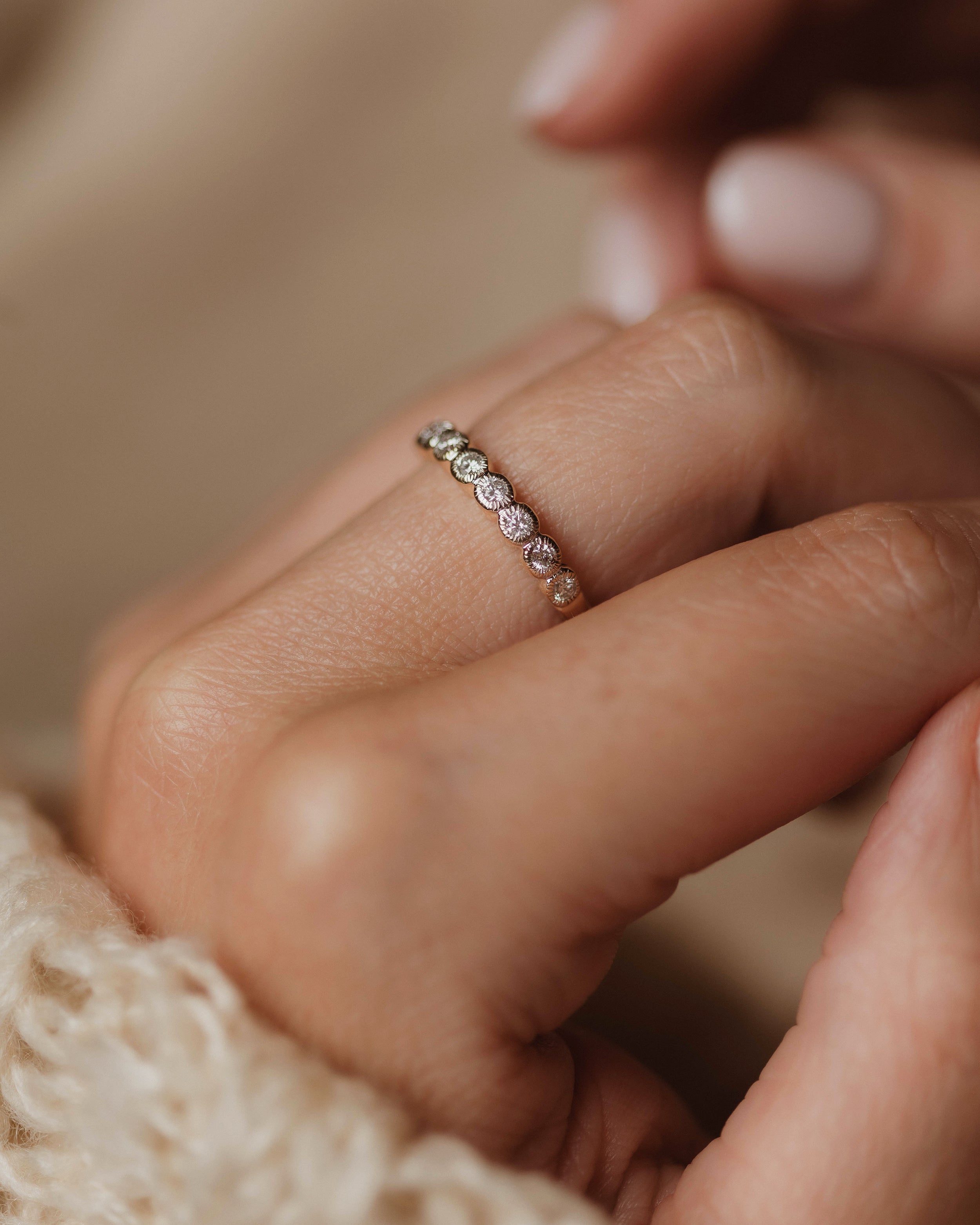 Vera Vintage 9ct Gold Diamond Half Eternity Ring