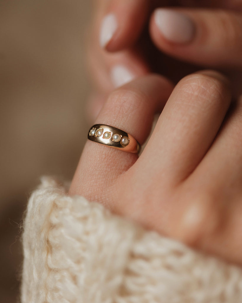 Thomasin Antique 15ct Gold Pearl Five Stone Ring