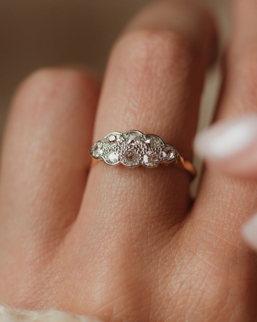 Charlotte Antique Art Deco 18ct Gold Cloud Cluster Ring