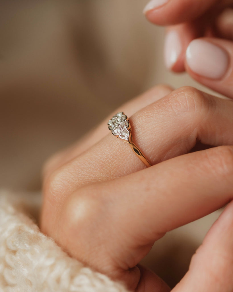 Charlotte Antique Art Deco 18ct Gold Cloud Cluster Ring