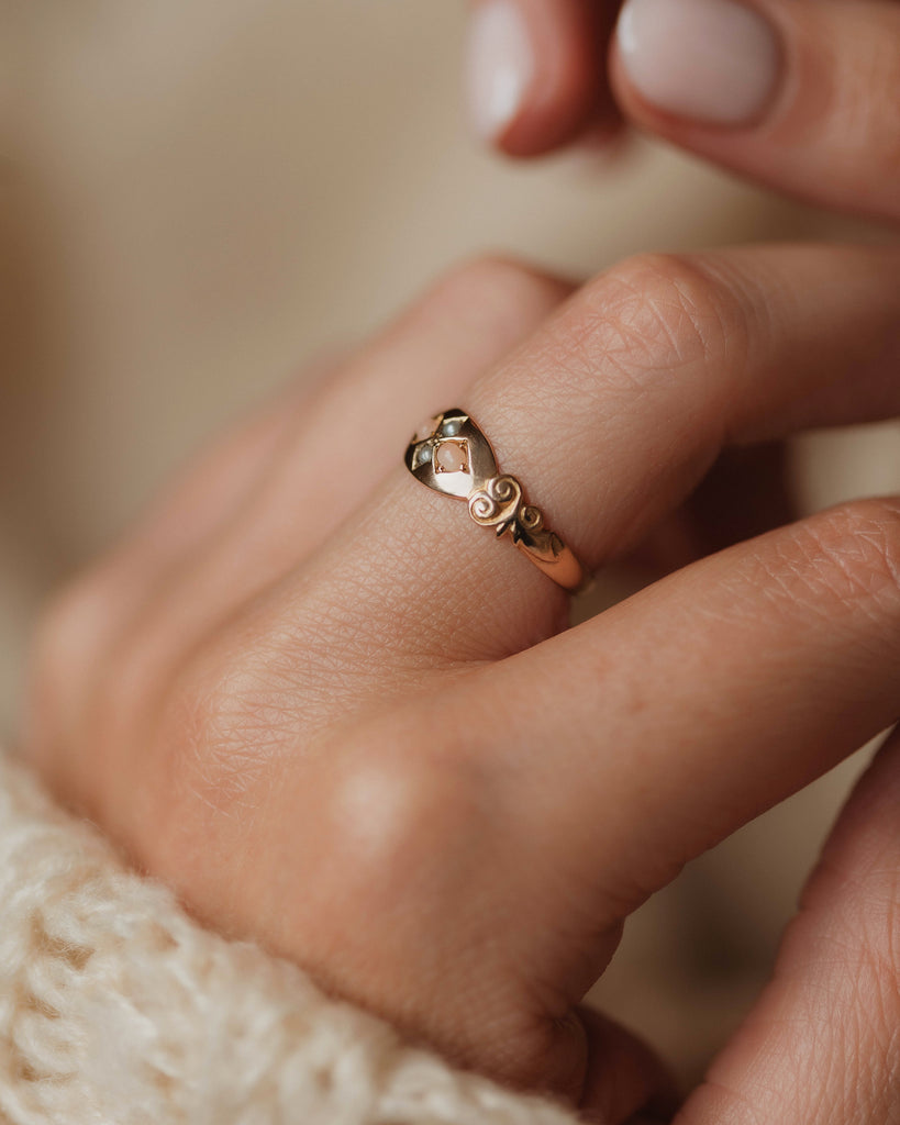 Caitlin 1901 Antique 9ct Gold Coral & Pearl Four Stone Ring