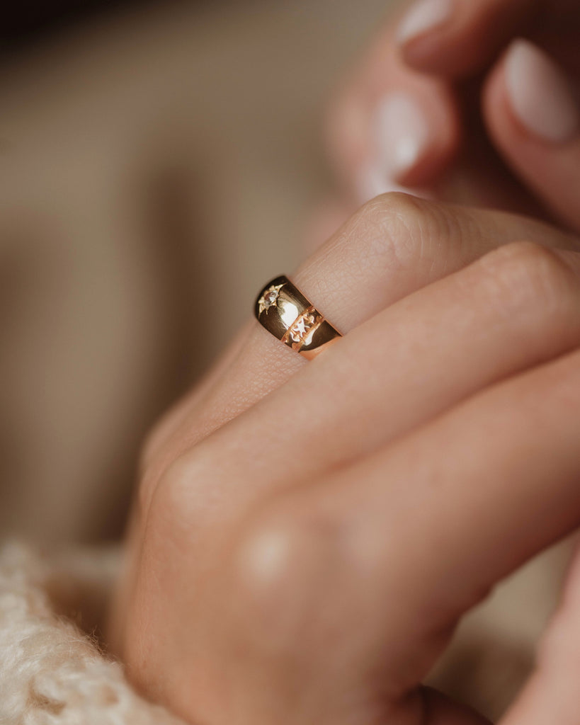 Florence 1892 Antique 18ct Gold Star Set Diamond Single Stone Ring