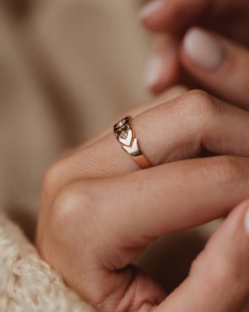 Eimear 1882 Antique 15ct Gold Pearl & Diamond Trilogy Ring