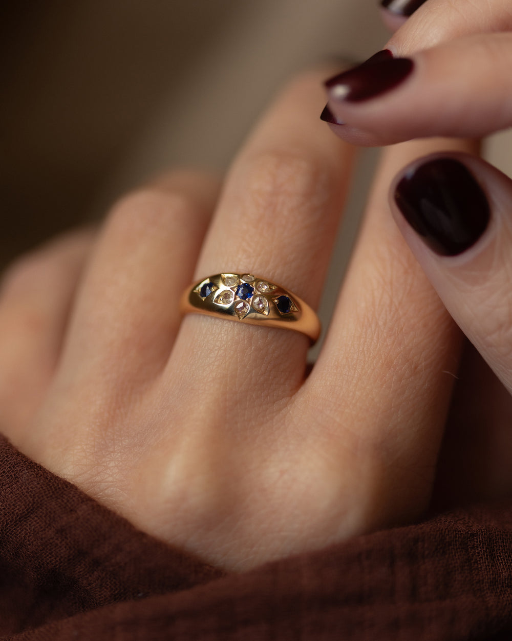 Floriane 1994 Vintage 18ct Gold Sapphire & Diamond Ring