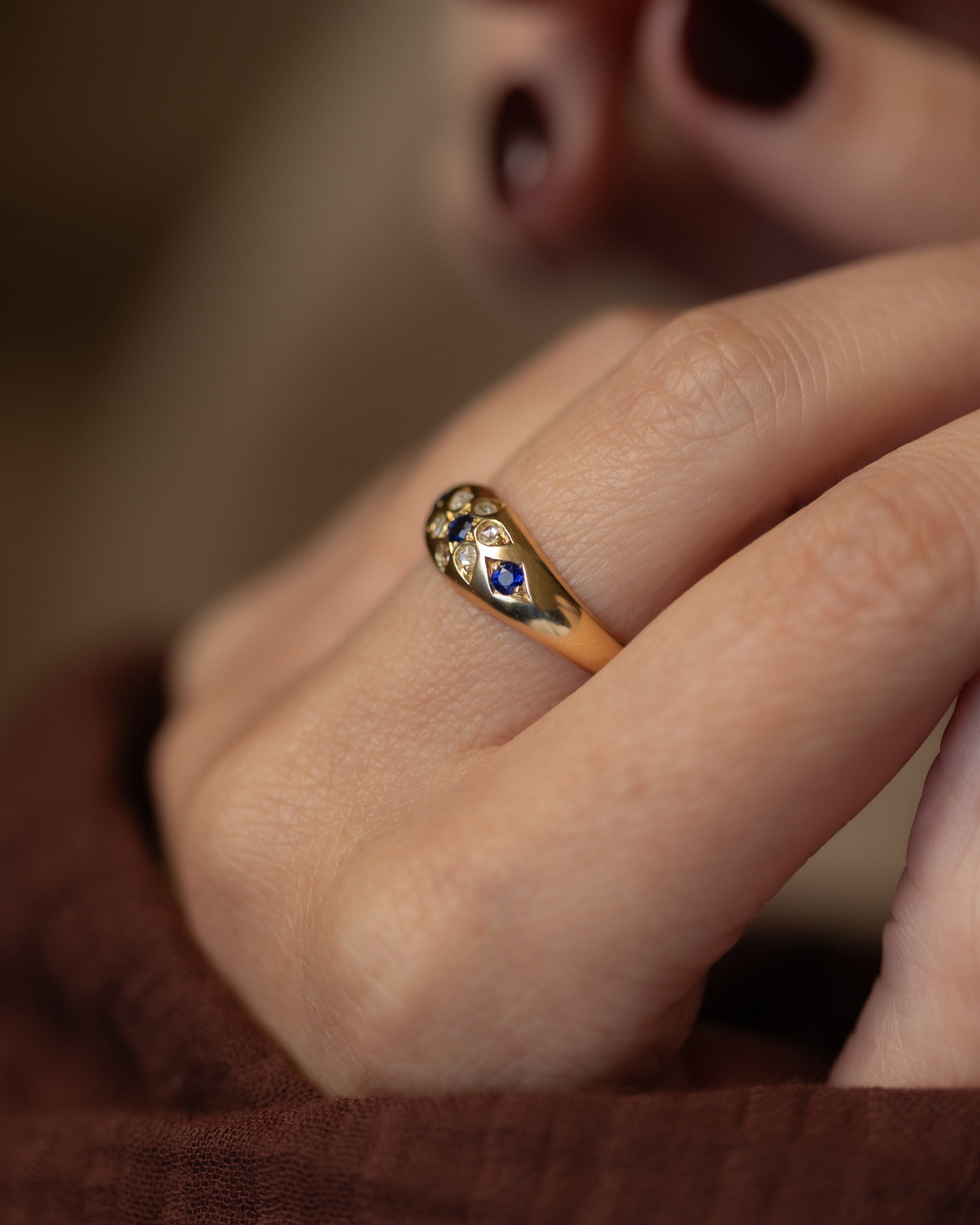 Floriane 1994 Vintage 18ct Gold Sapphire & Diamond Ring
