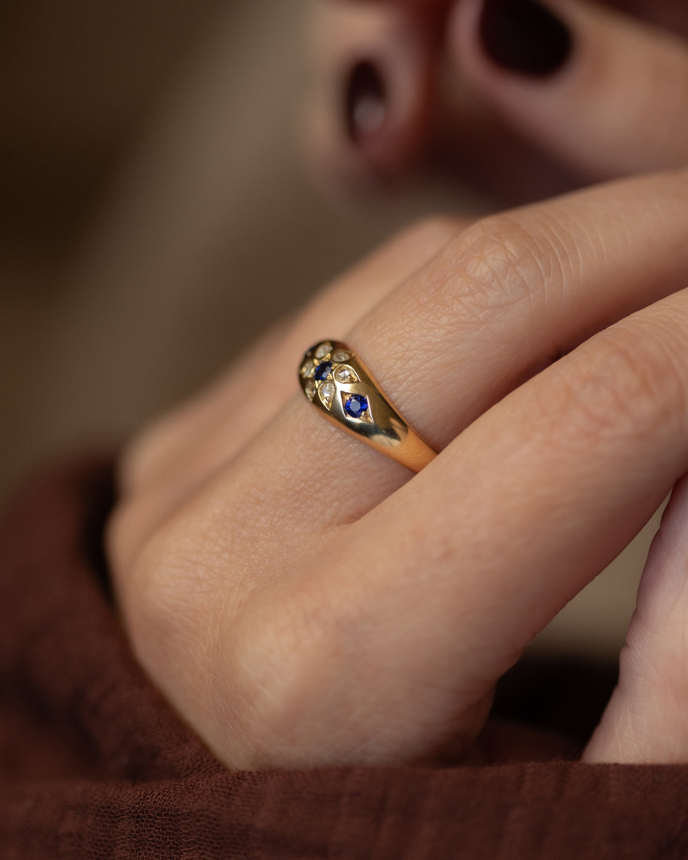 Floriane 1994 Vintage 18ct Gold Sapphire & Diamond Ring