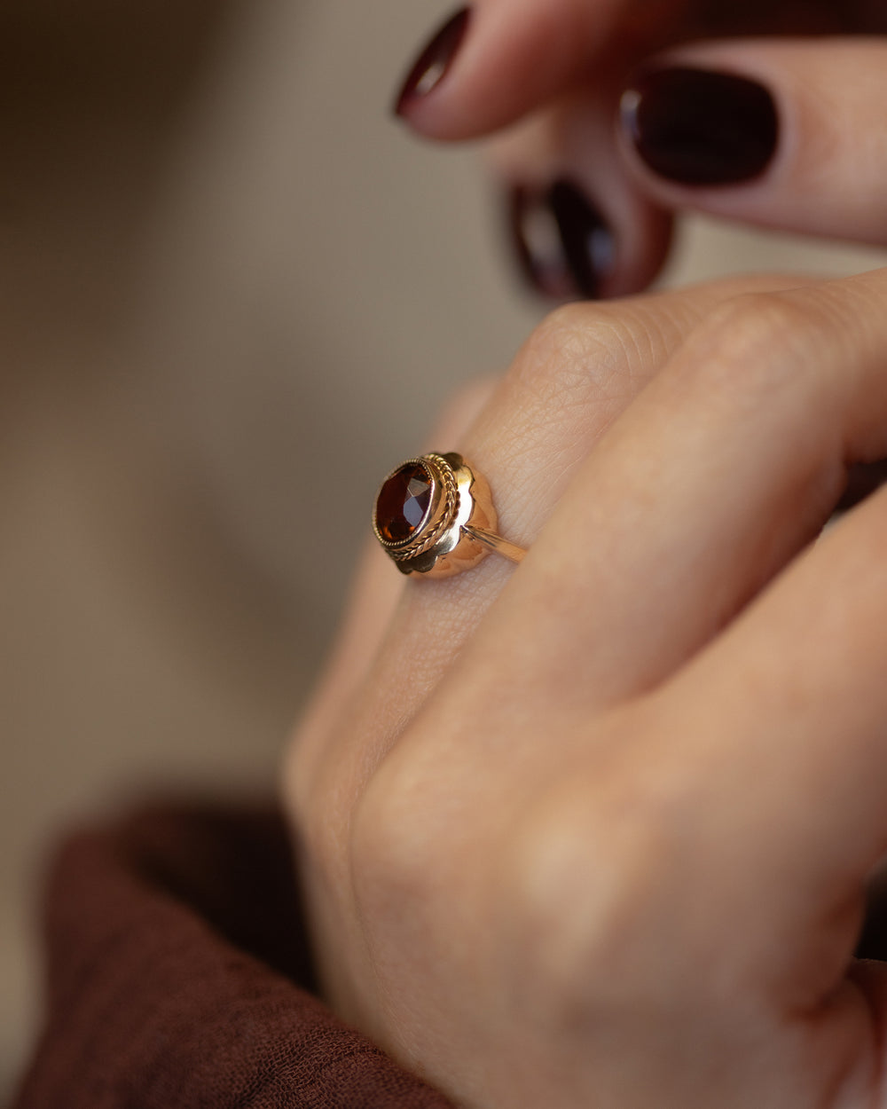 Marinette 1967 Vintage 9ct Gold Citrine Single Stone Ring