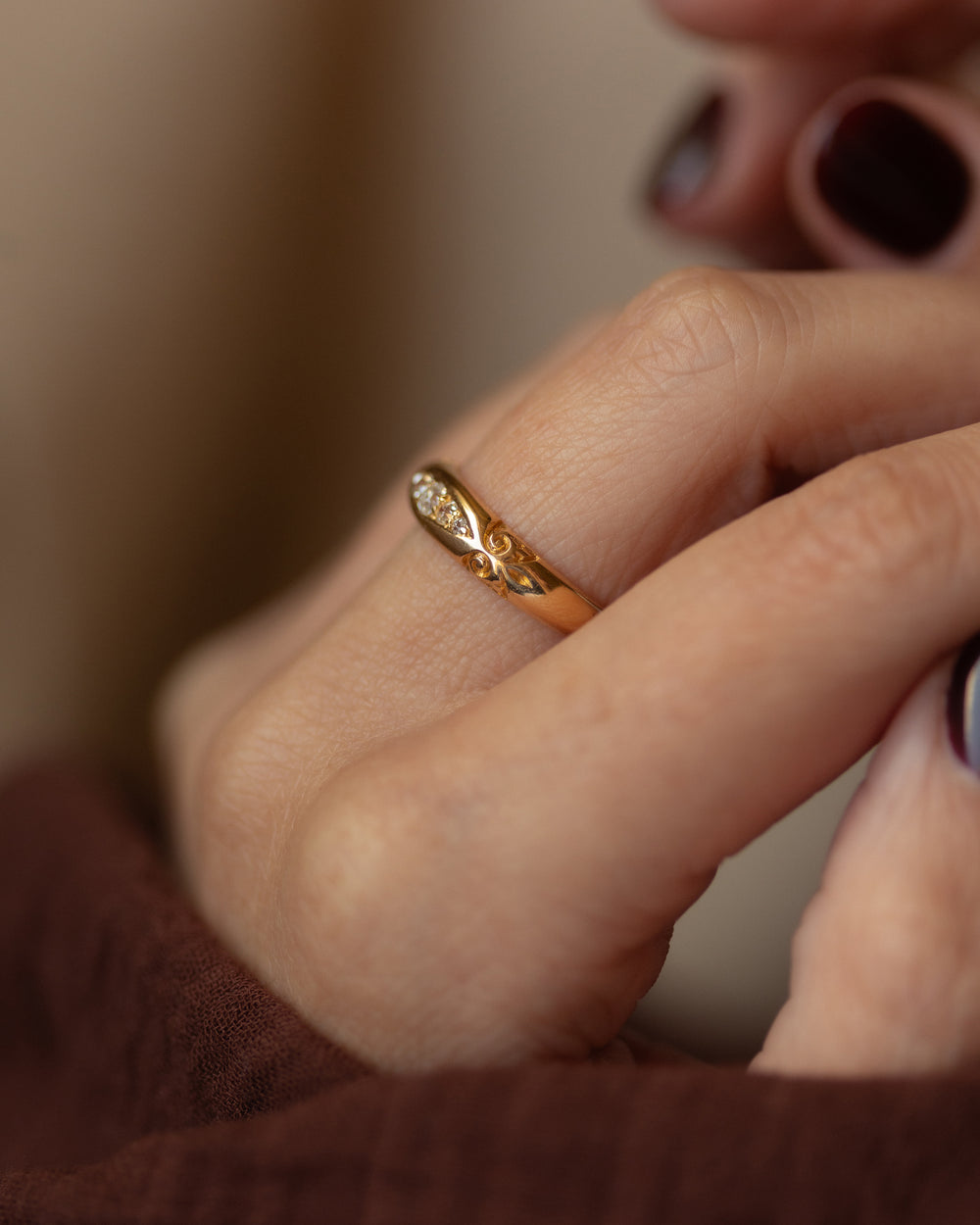 Cosima 1893 Antique Victorian 18ct Gold Diamond Five Stone Ring