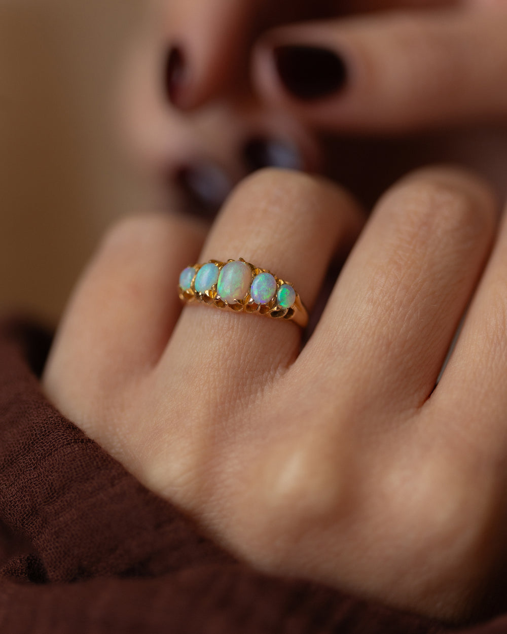 Paloma Antique 18ct Gold Opal Five Stone Ring