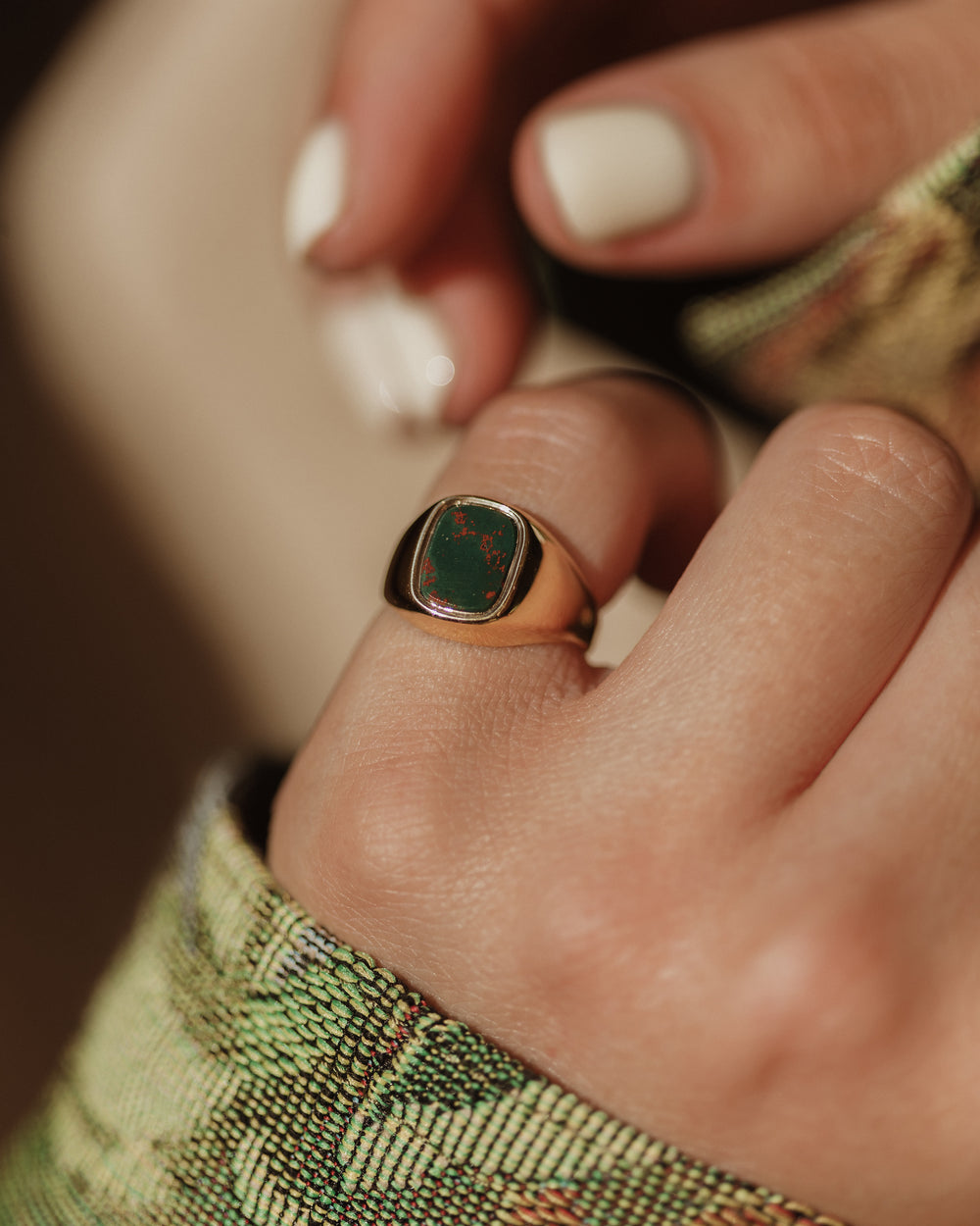 Ophelia Antique 9ct Gold Bloodstone Signet Ring