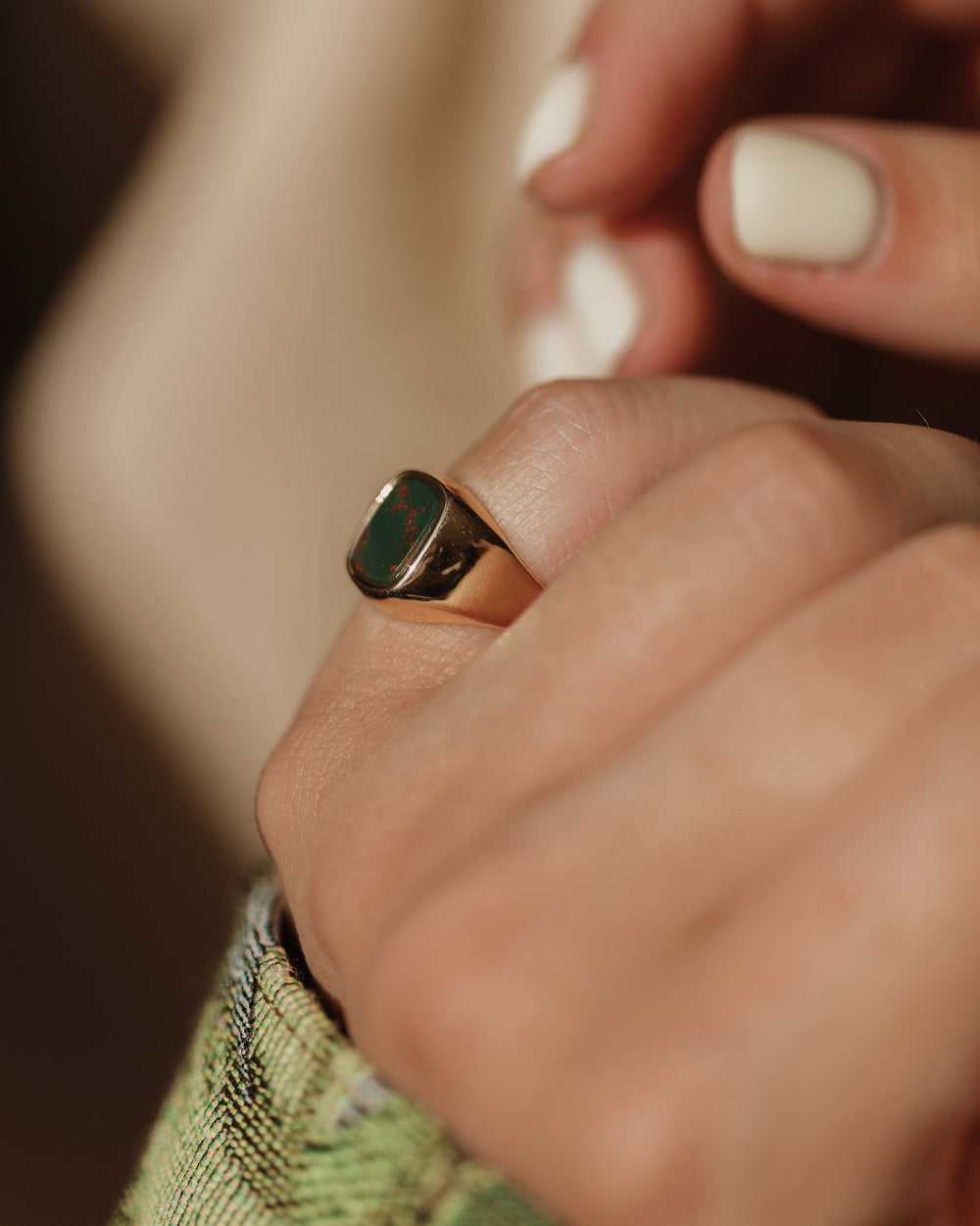 Ophelia Antique 9ct Gold Bloodstone Signet Ring