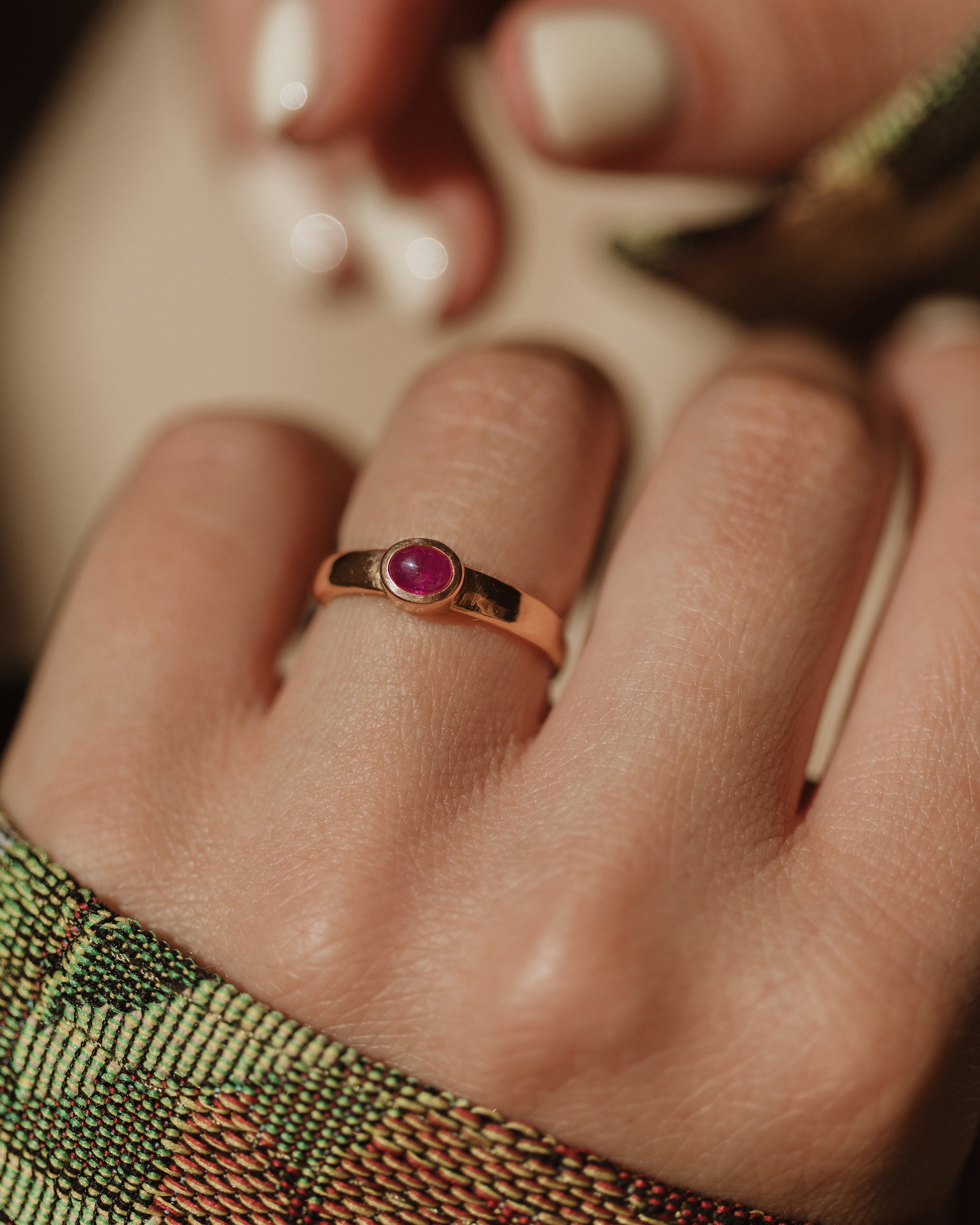 Image of Barbara Vintage 9ct Gold Ruby Single Stone Ring