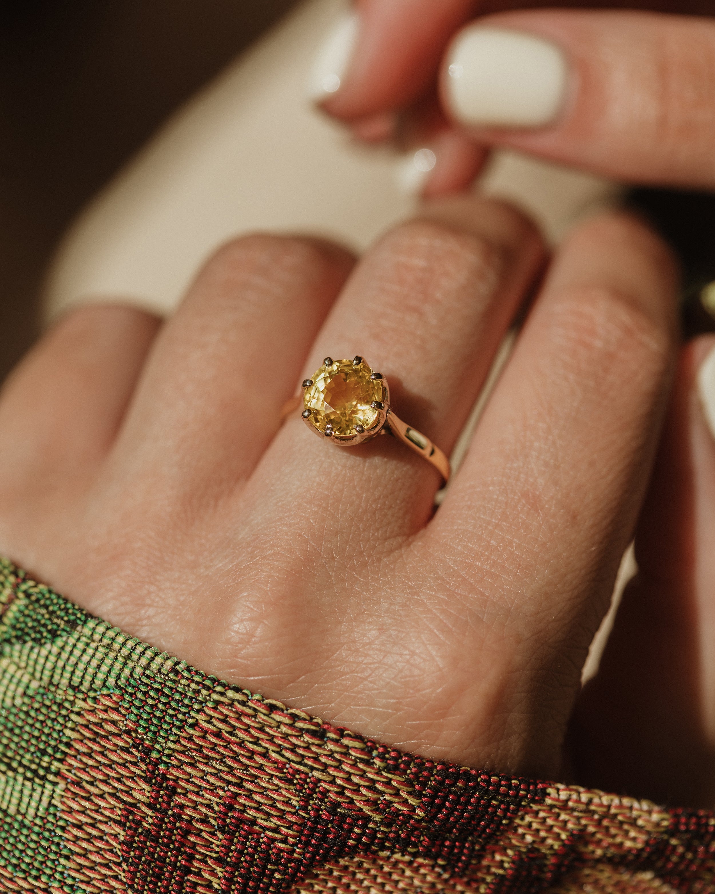 Faye Vintage 18ct Gold Citrine Single Stone Ring
