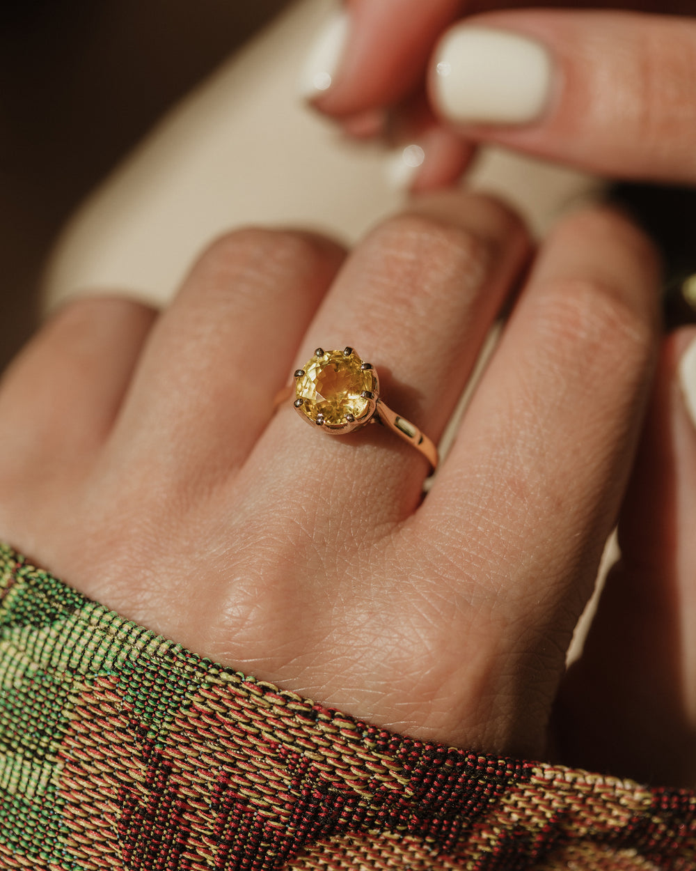 Faye Vintage 18ct Gold Citrine Single Stone Ring