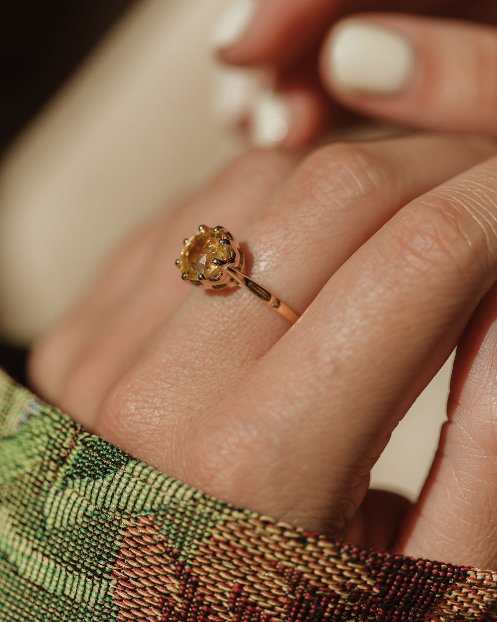 Faye Vintage 18ct Gold Citrine Single Stone Ring
