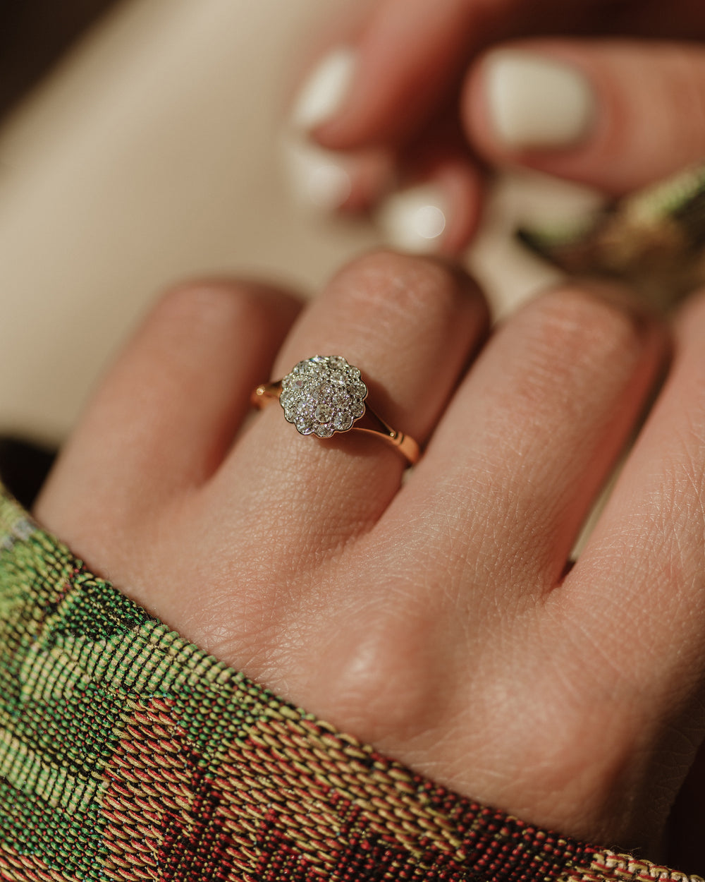 Belinda Antique 18ct Gold Diamond Cluster Ring