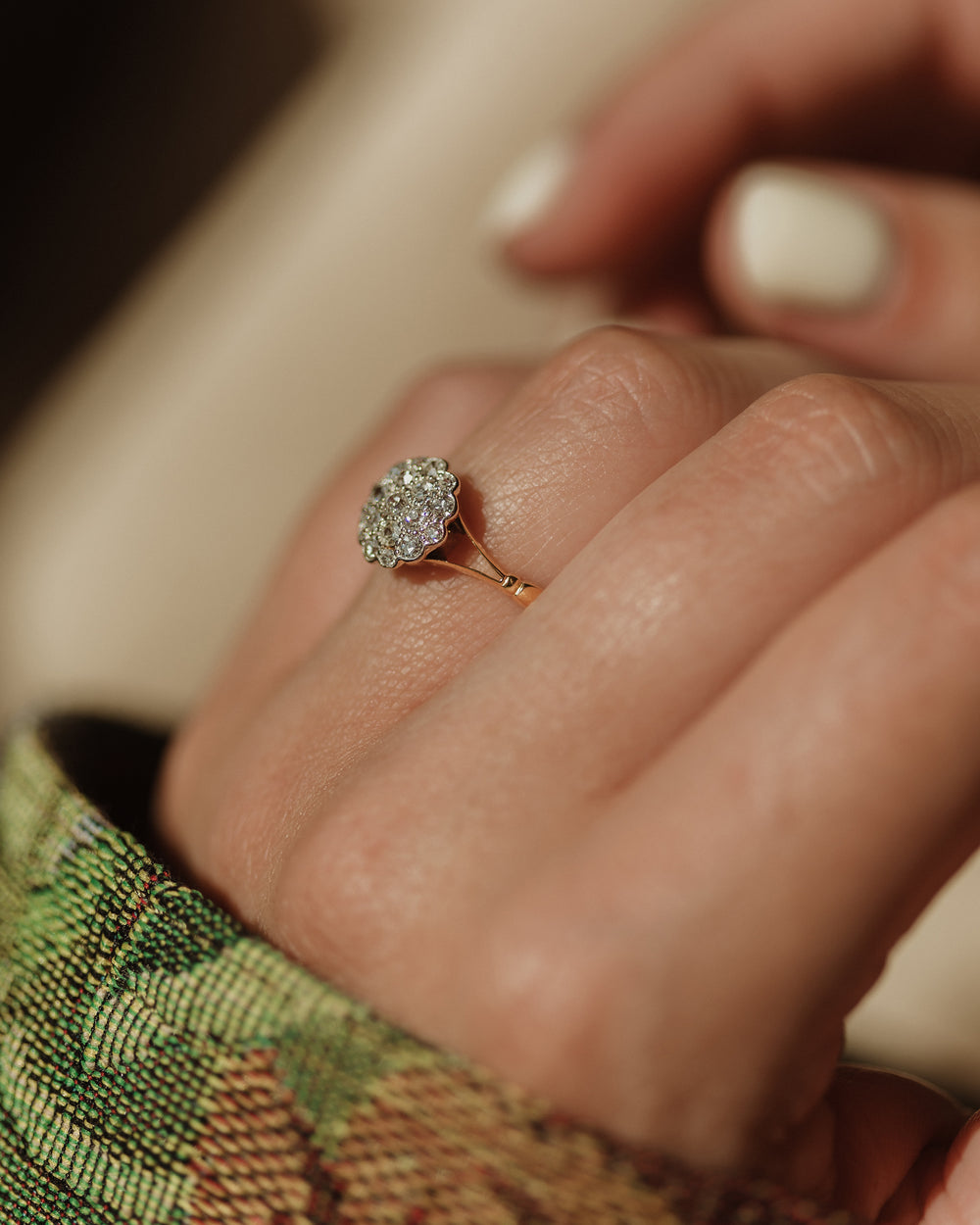 Belinda Antique 18ct Gold Diamond Cluster Ring