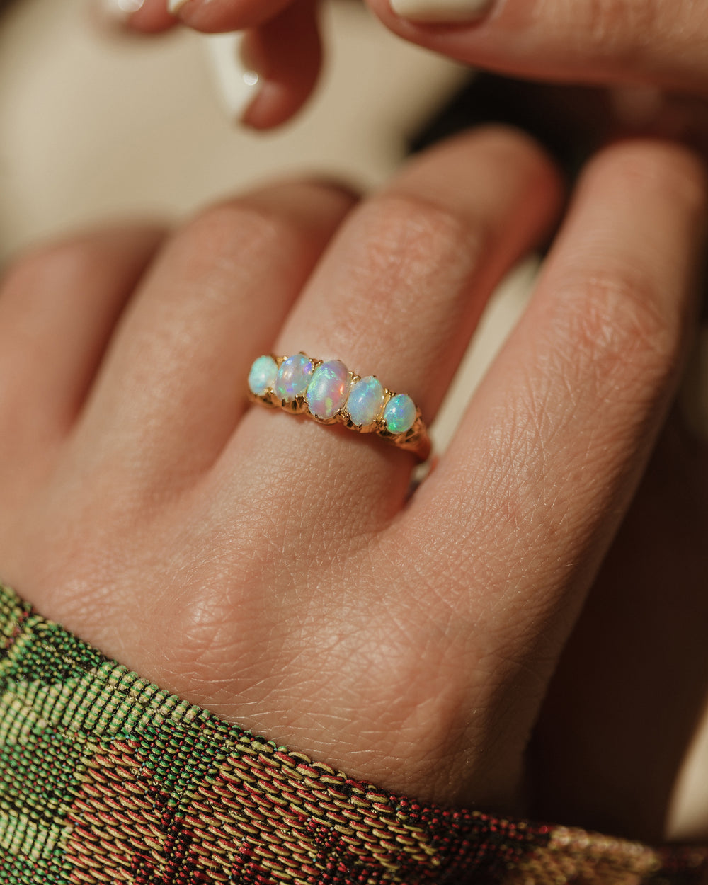 Jemima Antique 15ct Gold Opal Five Stone Ring