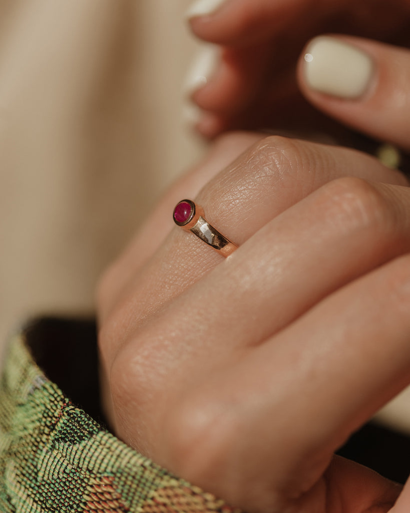 Barbara Vintage 9ct Gold Ruby Single Stone Ring