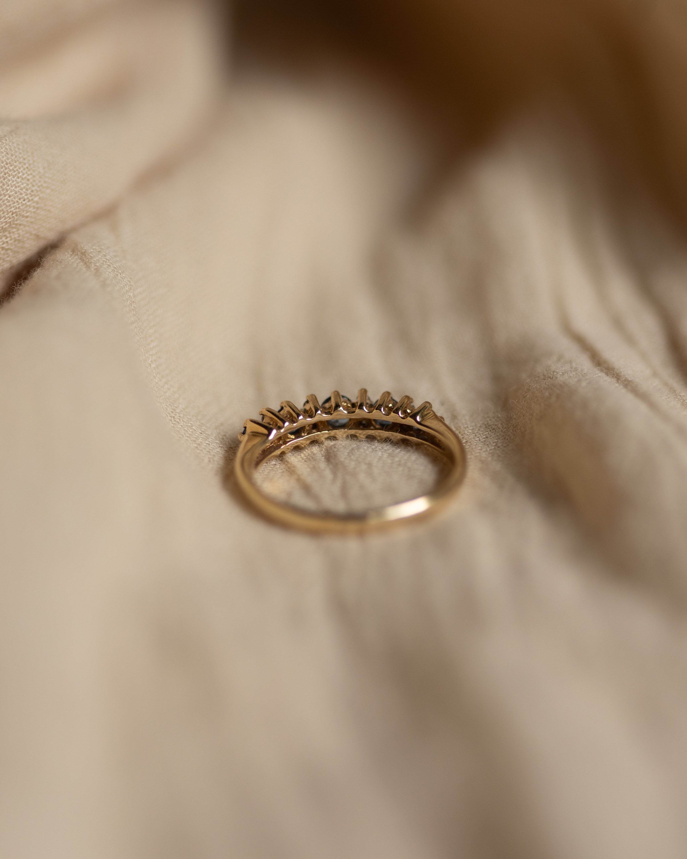 Elsie Vintage 9ct Gold Sapphire & Diamond Half Eternity Ring