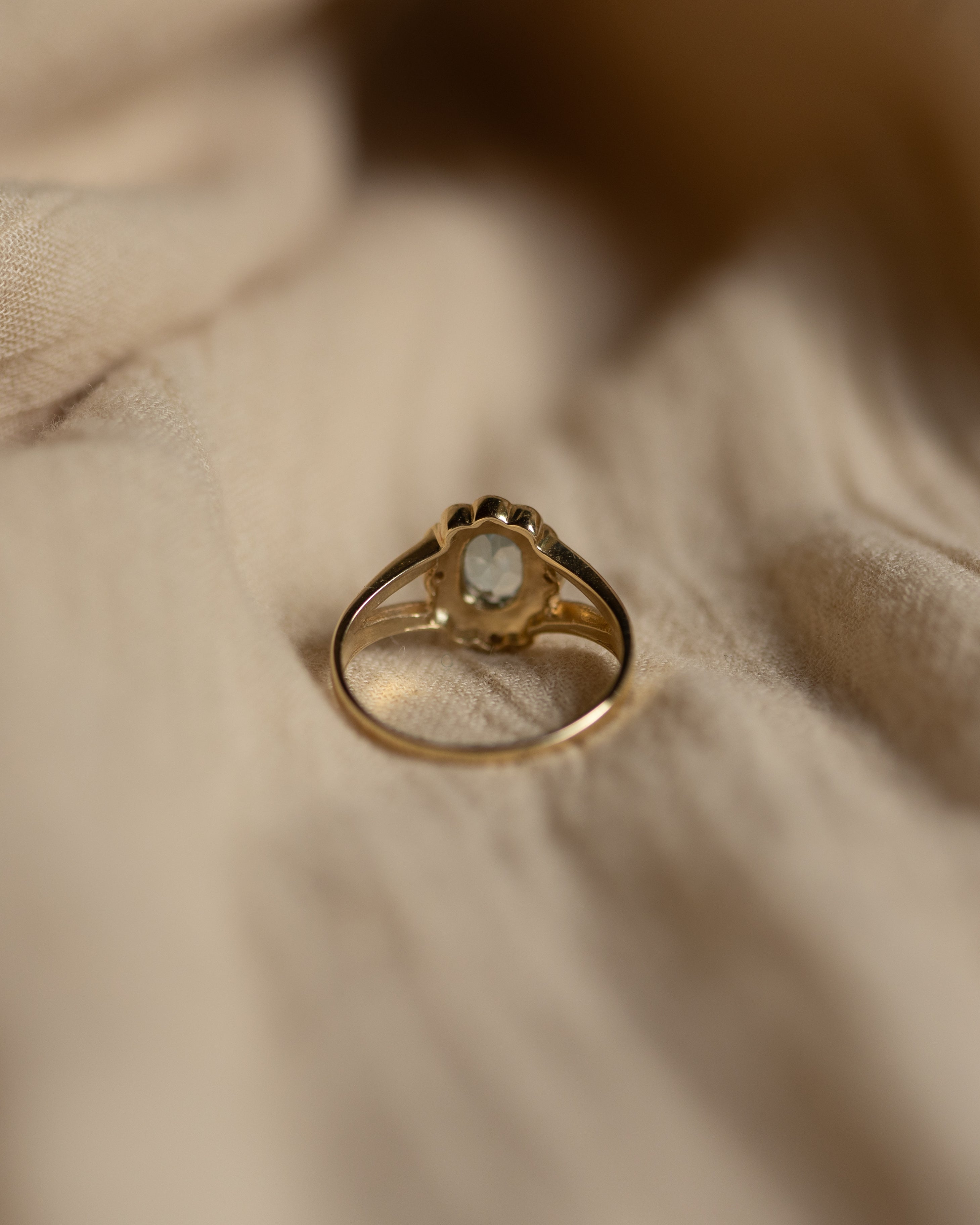 Georgiana Vintage 9ct Gold Topaz & Diamond Cluster Ring