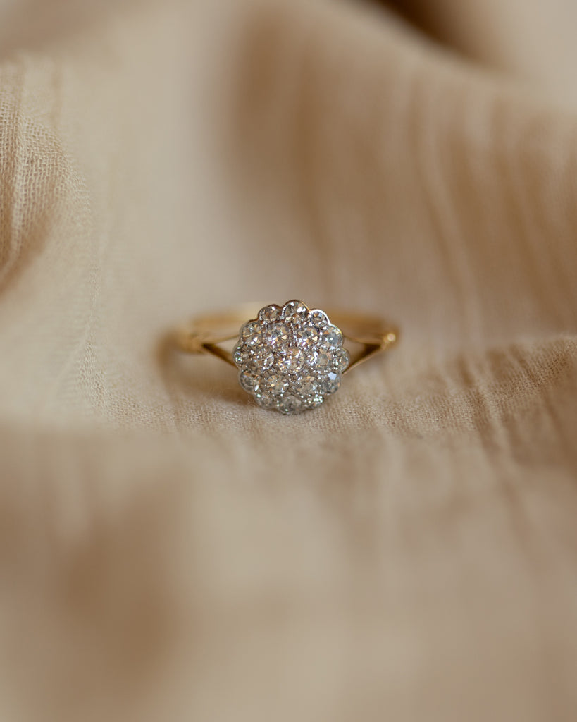 Belinda Antique 18ct Gold Diamond Cluster Ring