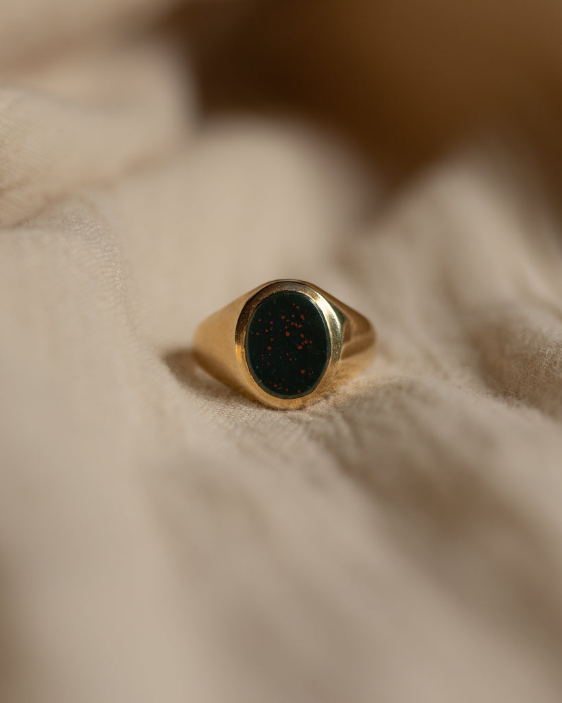 Briar 1964 Vintage 9ct Gold Bloodstone Signet Ring