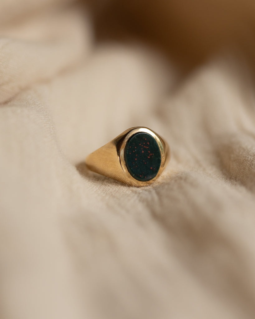 Briar 1964 Vintage 9ct Gold Bloodstone Signet Ring