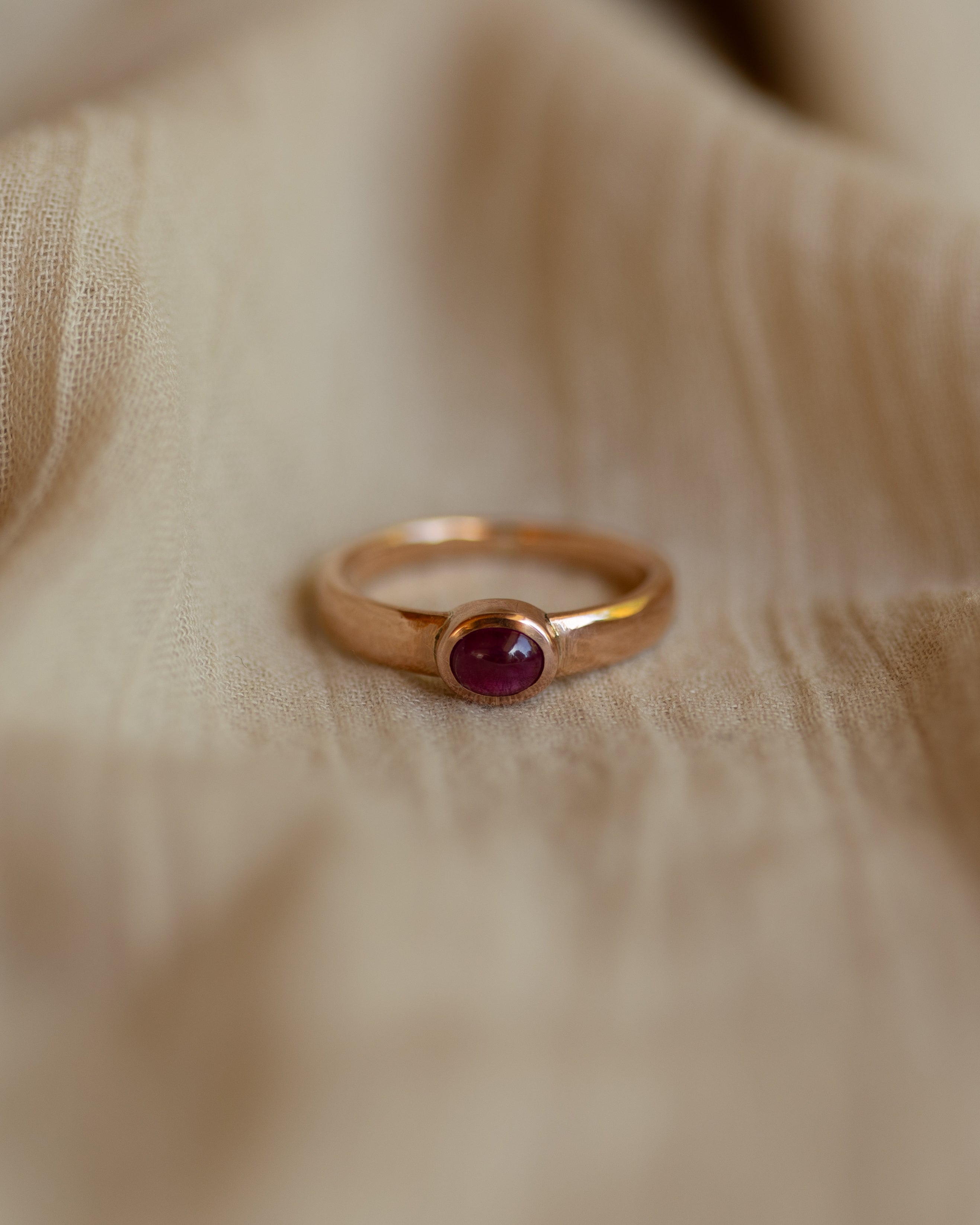 Barbara Vintage 9ct Gold Ruby Single Stone Ring