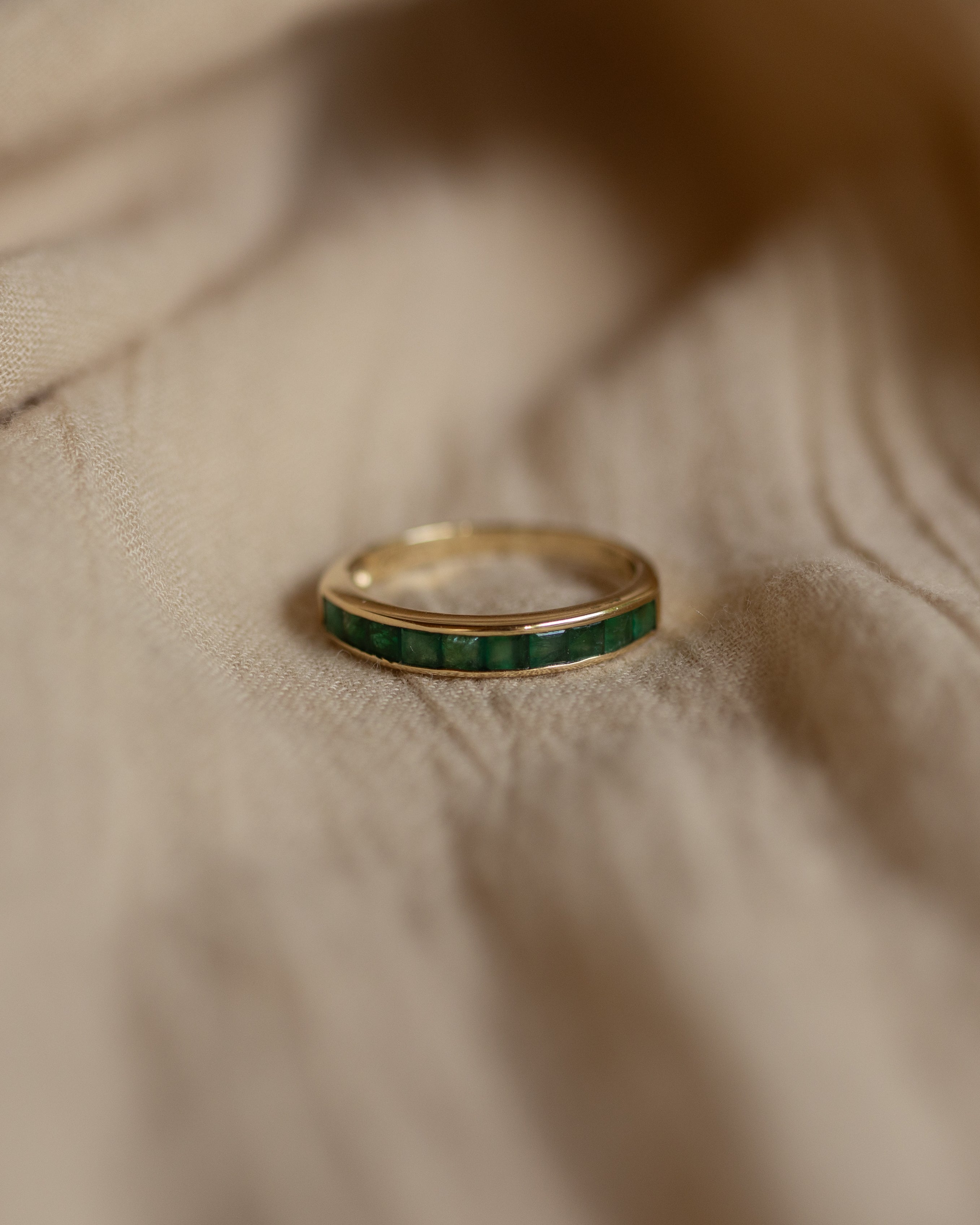 Alvina Vintage 9ct Gold Emerald Half Eternity Ring